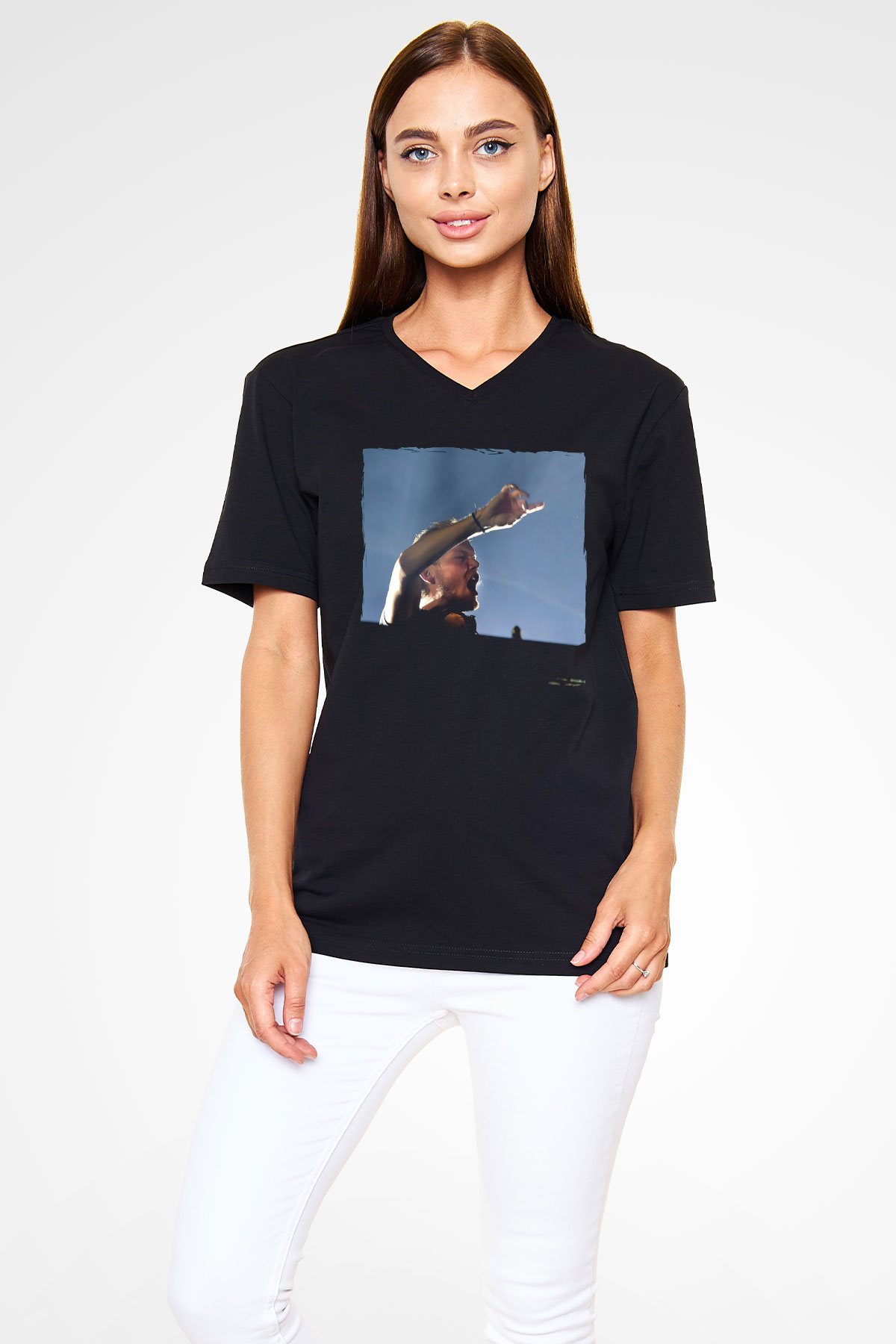 Avicii Siyah Unisex V Yaka Tişört