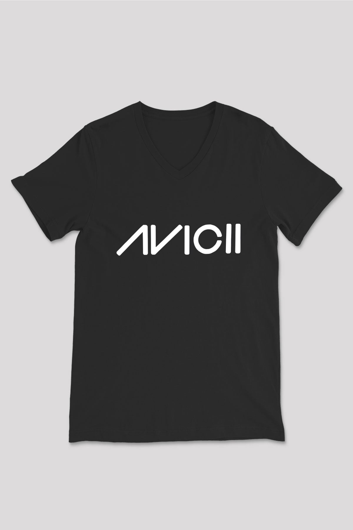 Avicii Siyah Unisex V Yaka Tişört T-Shirt