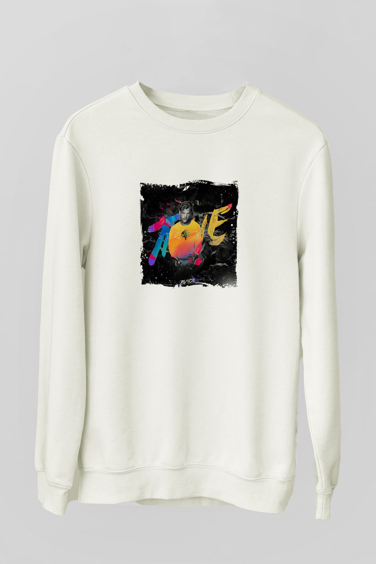 AviciiBaskılı Beyaz Sweatshirt