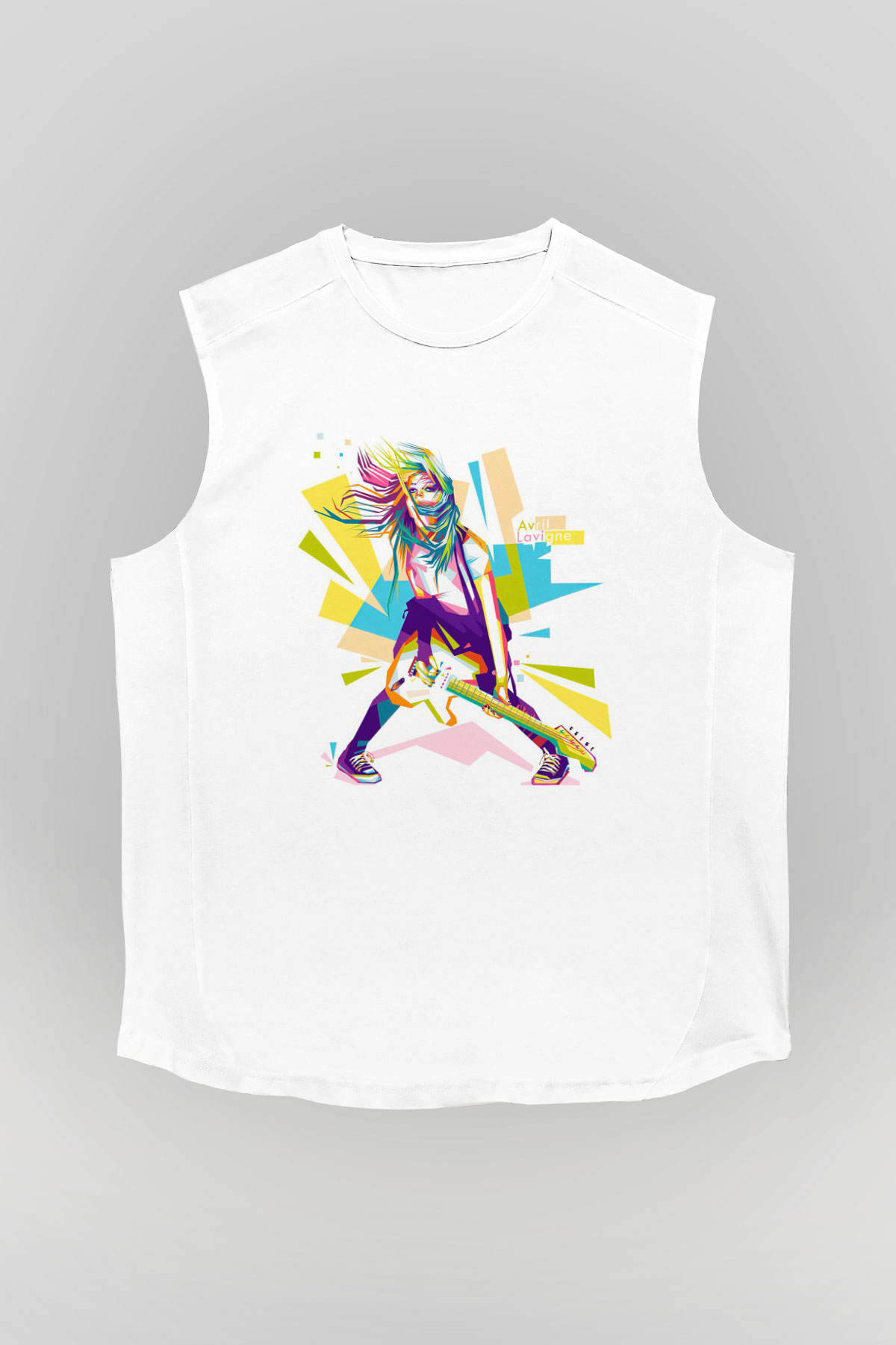 Avril Lavigne Beyaz Unisex Kolsuz Tişört