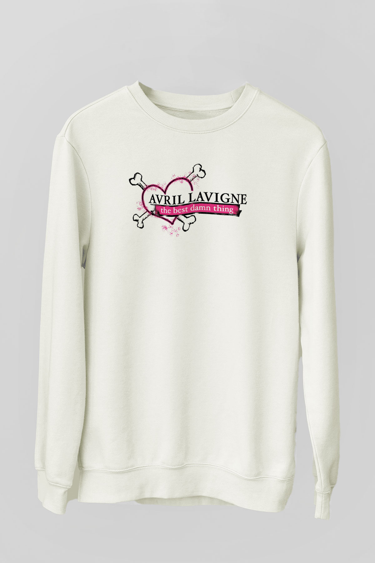 Avril Lavigne Beyaz Unisex Sweatshirt