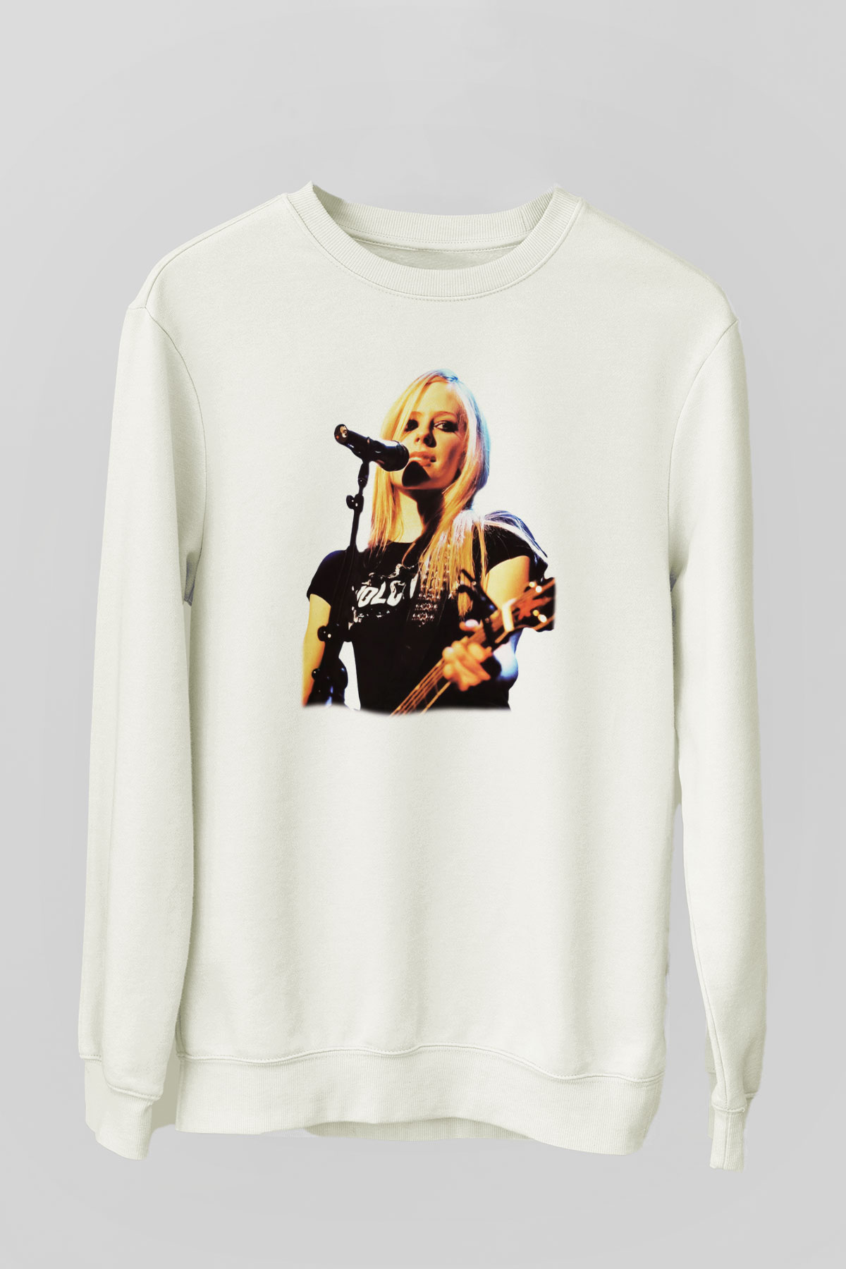 Avril Lavigne Beyaz Unisex Sweatshirt