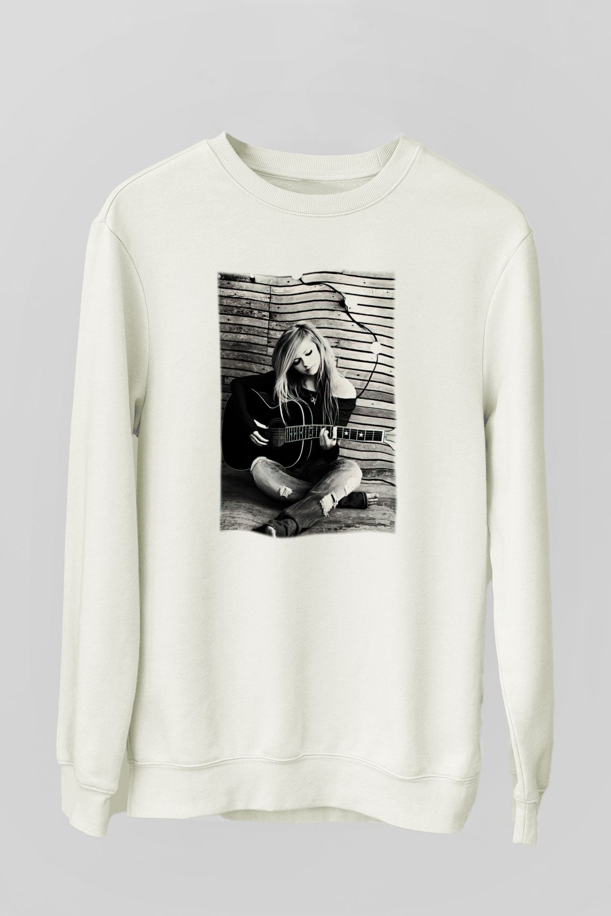 Avril Lavigne Beyaz Unisex Sweatshirt