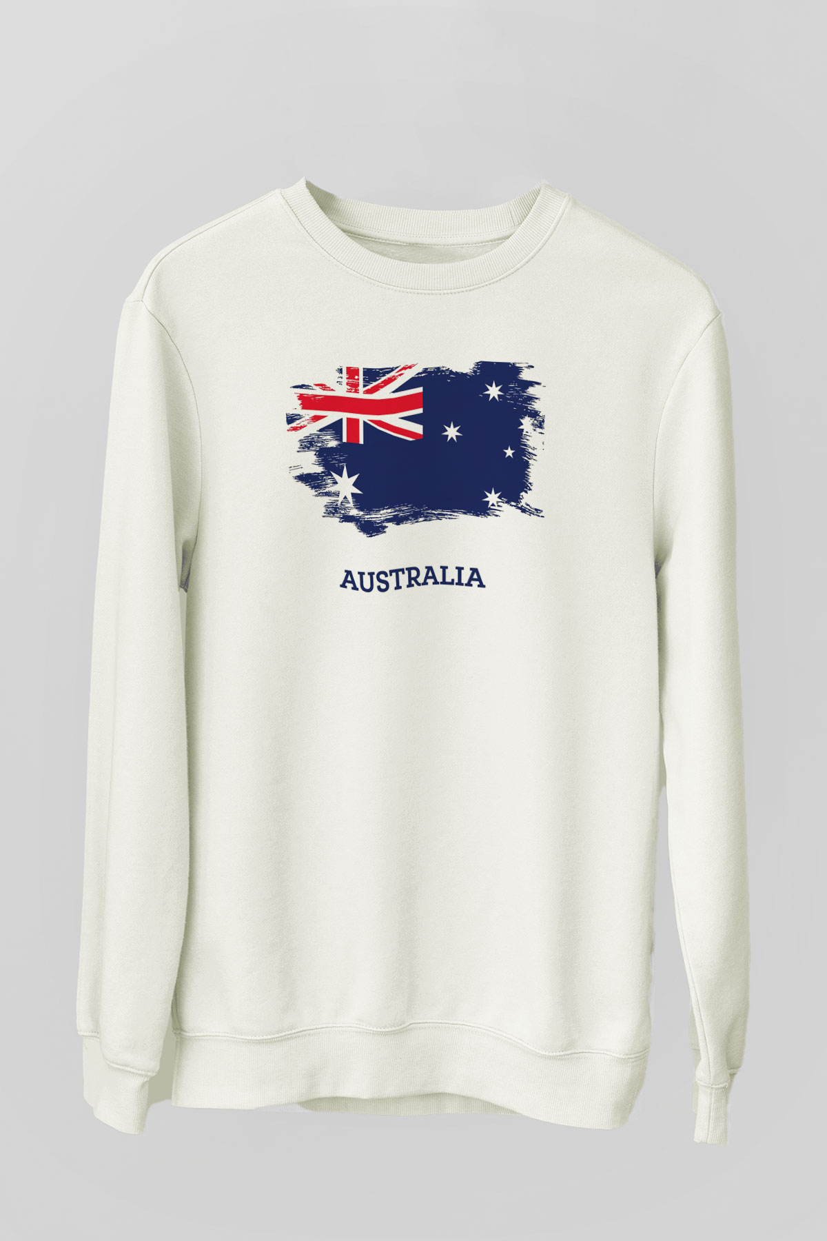 Avustralya Beyaz Unisex Sweatshirt