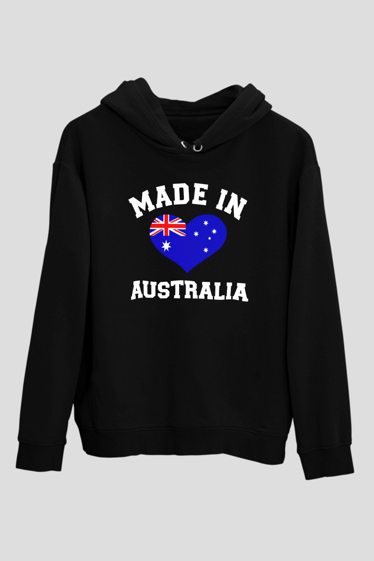 Avustralya Siyah Unisex Hoodie