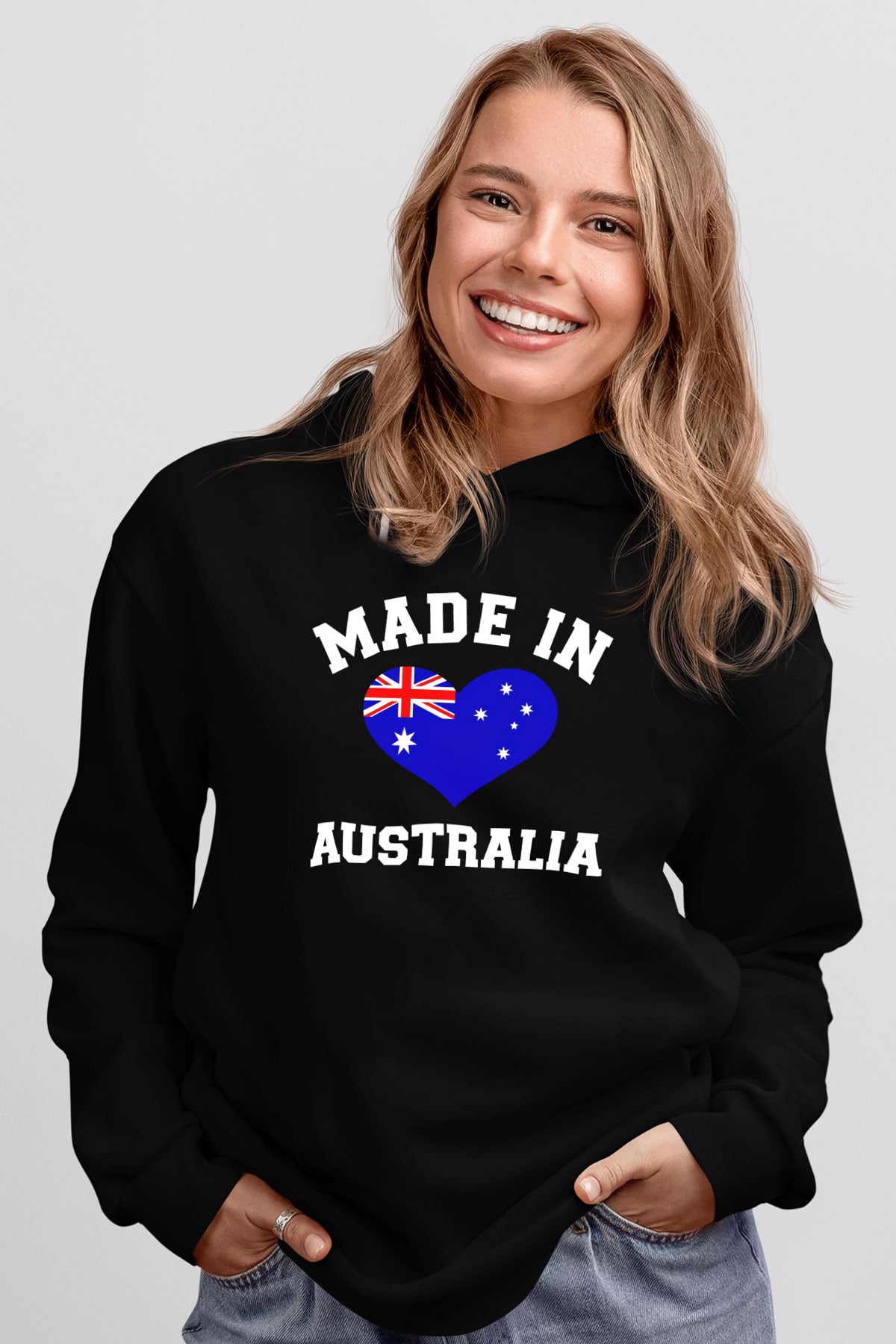 Avustralya Siyah Unisex Hoodie
