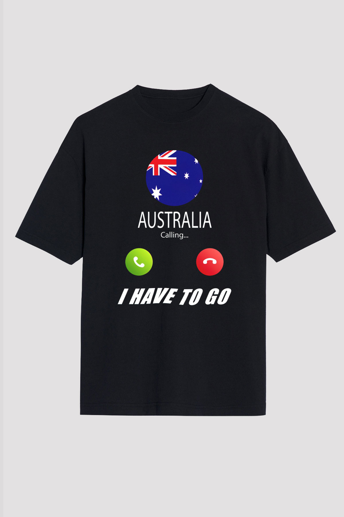 Avustralya Siyah Unisex Tişört T-Shirt - TişörtFabrikası