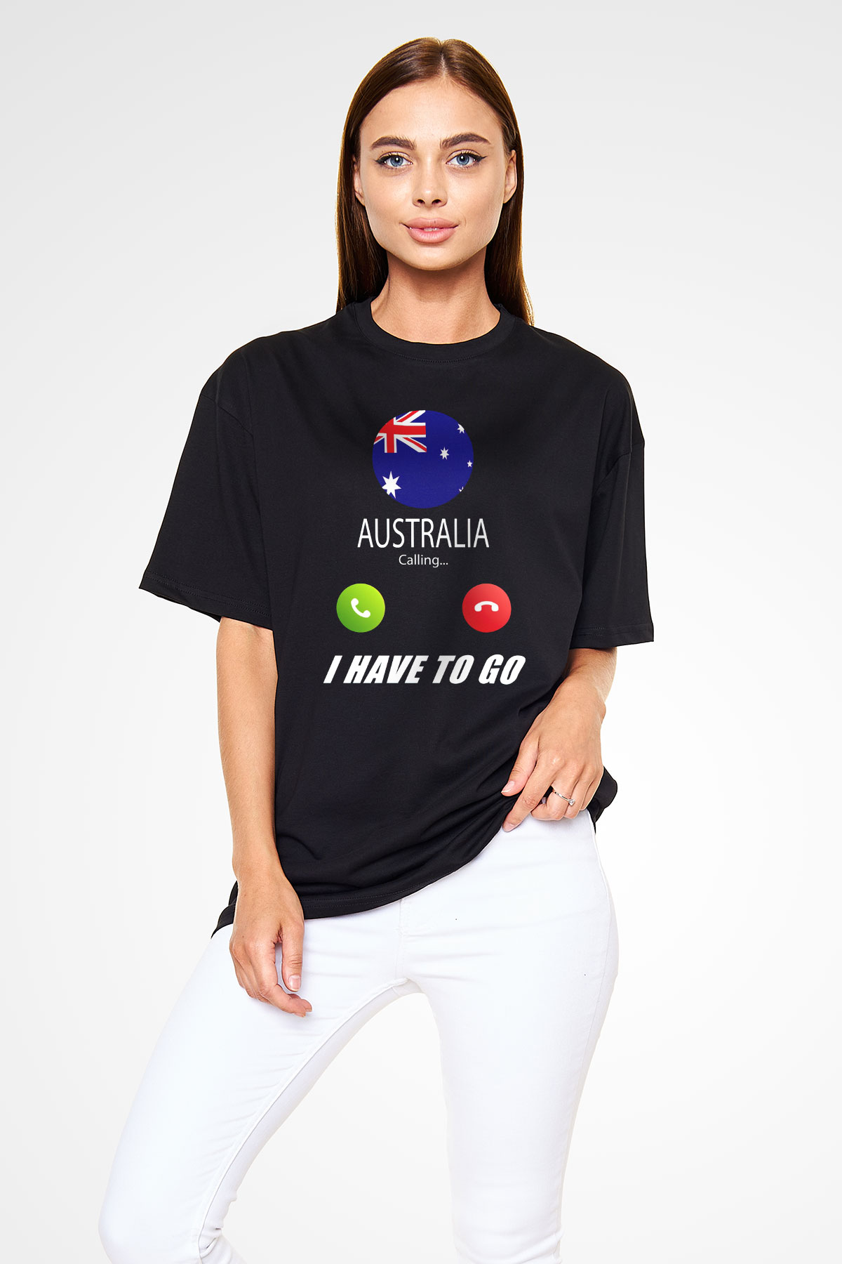 Avustralya Siyah Unisex Tişört T-Shirt - TişörtFabrikası