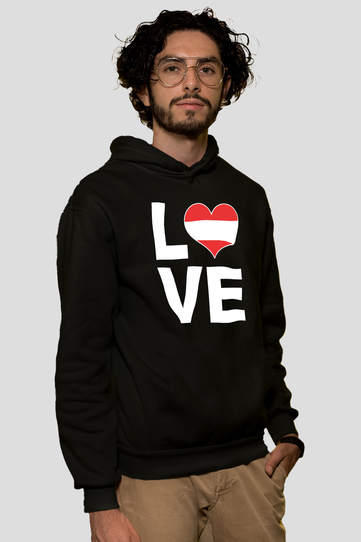 Avusturya Siyah Unisex Hoodie
