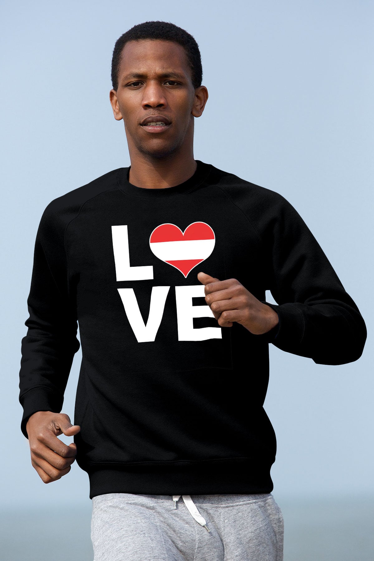 Avusturya Siyah Unisex Sweatshirt