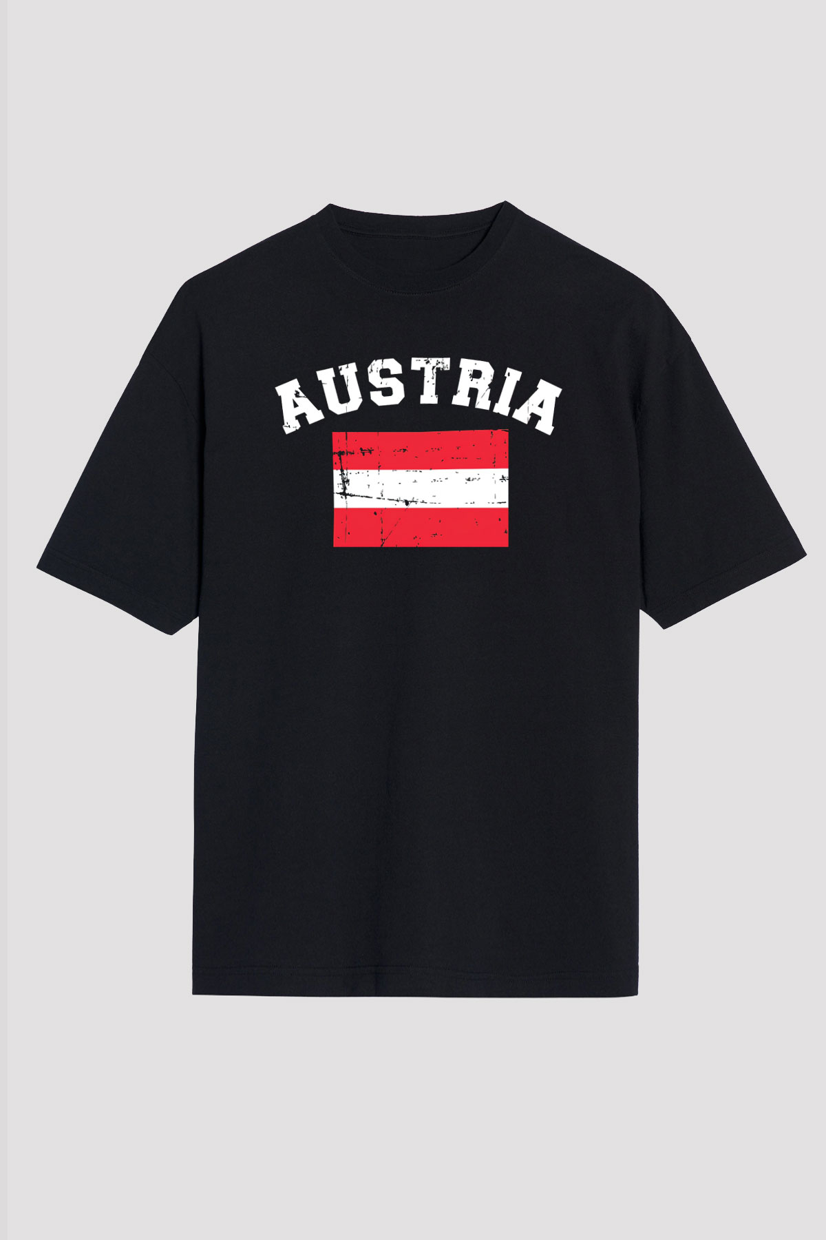 Avusturya Siyah Unisex Tişört T-Shirt - TişörtFabrikası