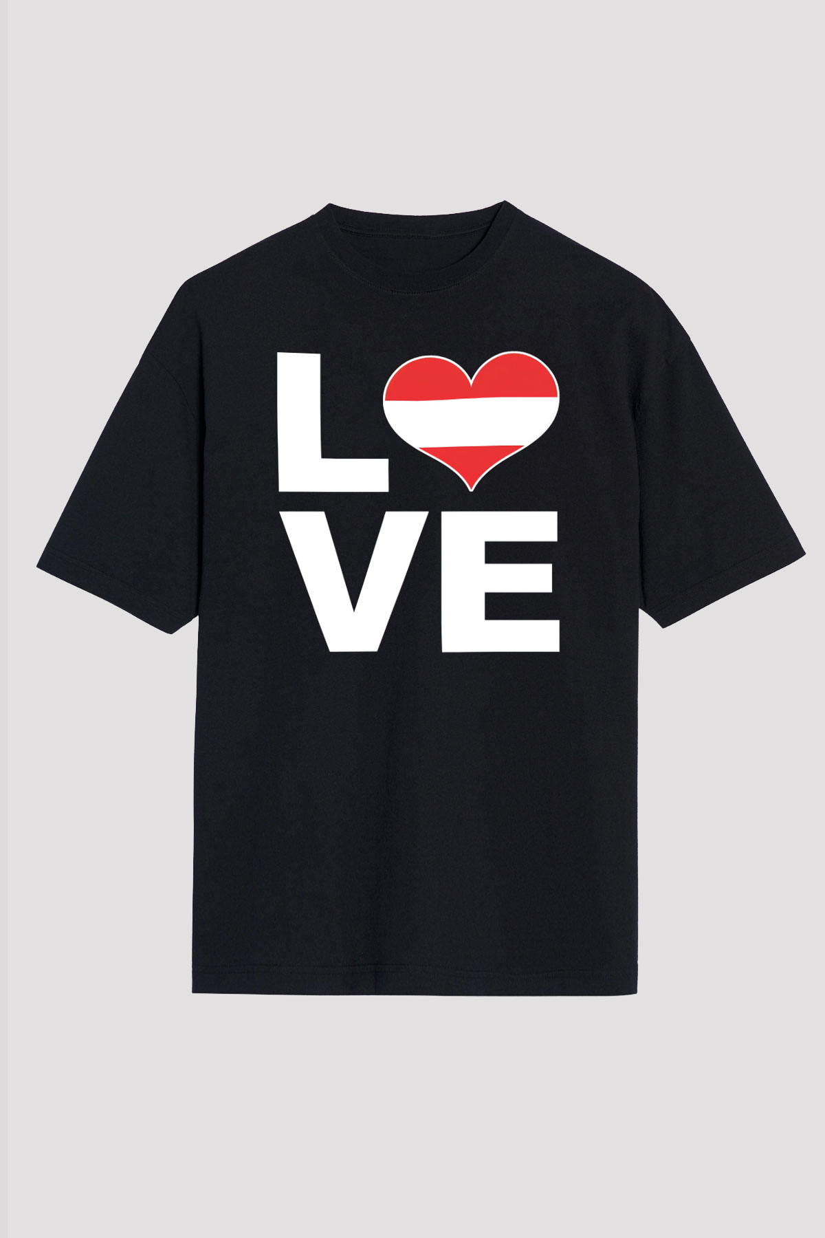 Avusturya Siyah Unisex Tişört T-Shirt - TişörtFabrikası