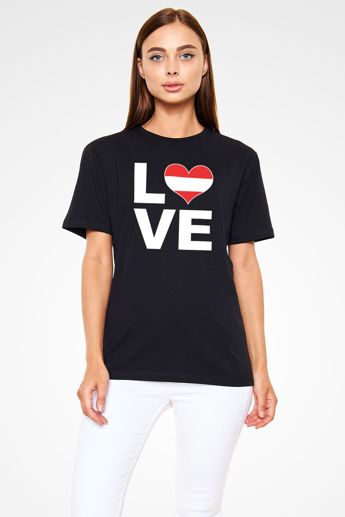 Avusturya Siyah Unisex Tişört T-Shirt - TişörtFabrikası