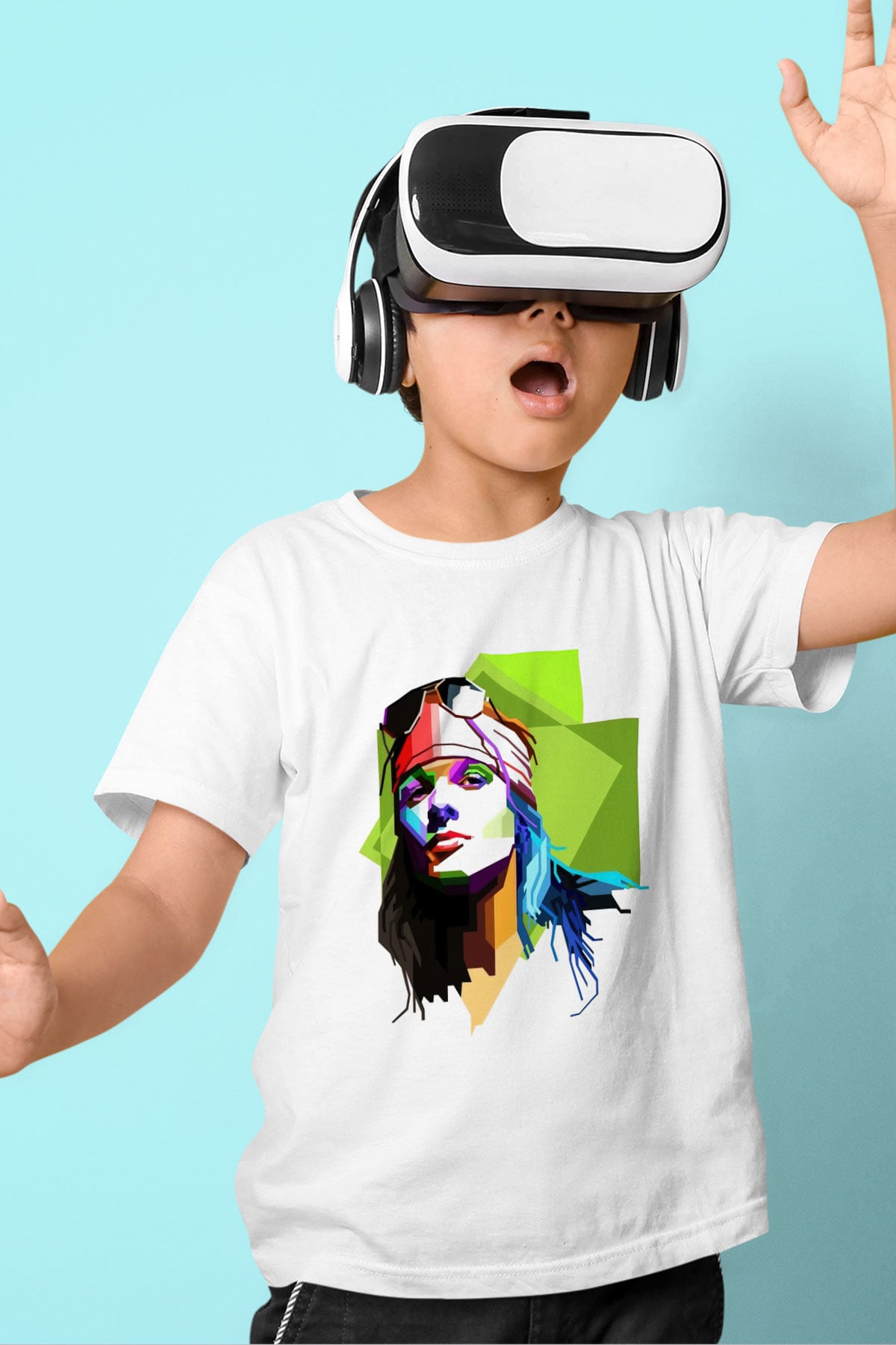Axl Rose Baskılı Beyaz Unisex Çocuk Tişört