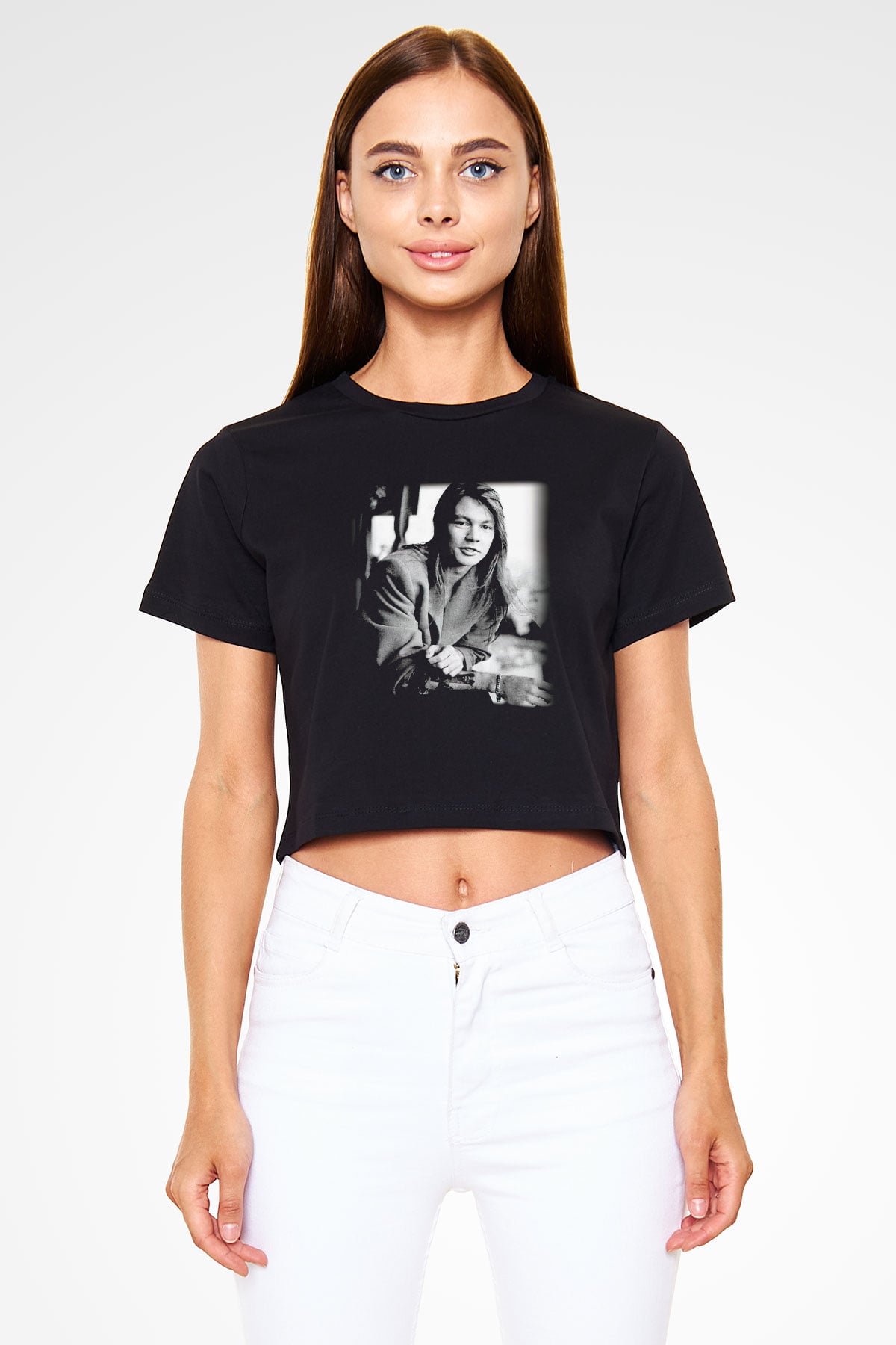 Axl Rose Siyah Crop Top Tişört