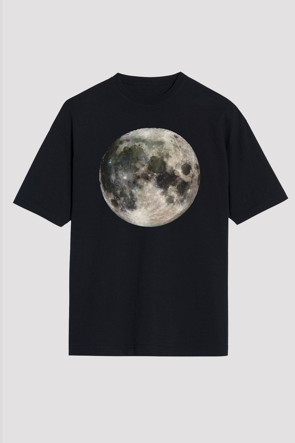 Ay Siyah Unisex Oversize Tişört T-Shirt