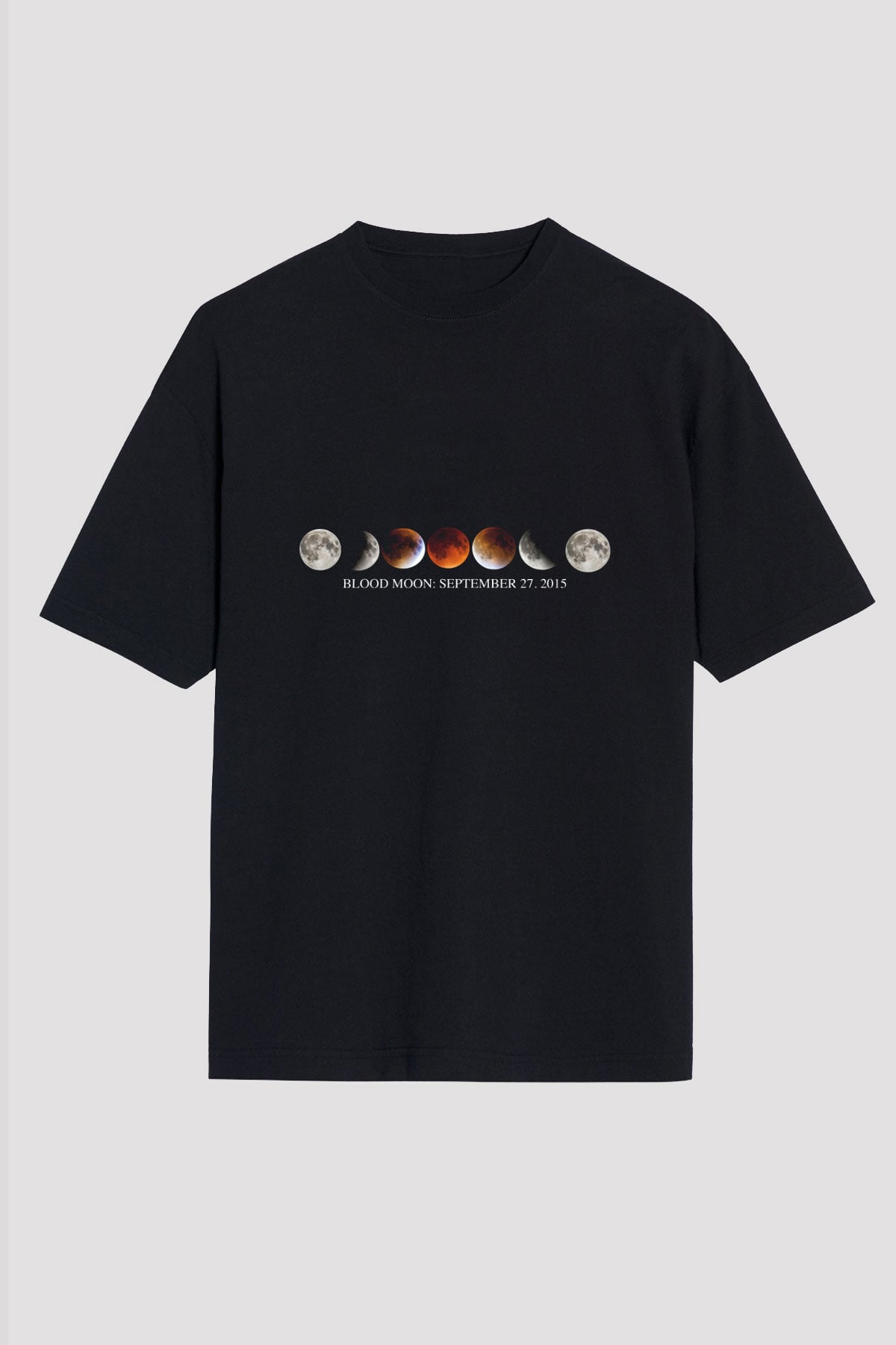 Ay Siyah Unisex Oversize Tişört T-Shirt