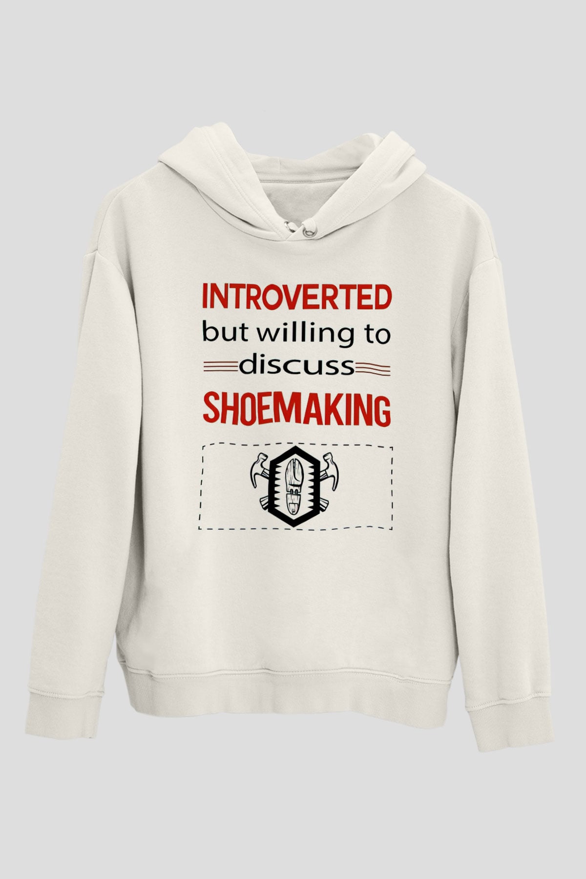 Ayakkabıcı Beyaz Unisex Kapüşonlu Sweatshirt