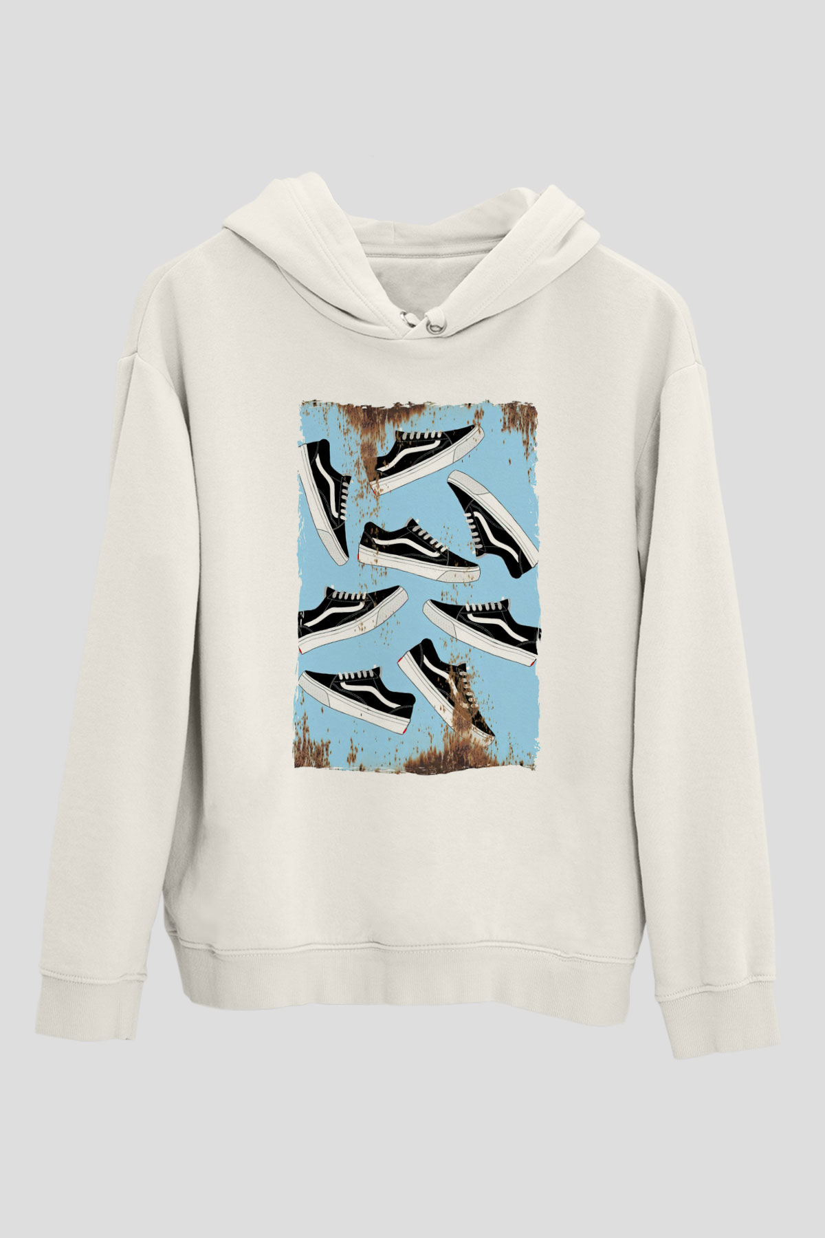 Ayakkabıcı Beyaz Unisex Kapüşonlu Sweatshirt