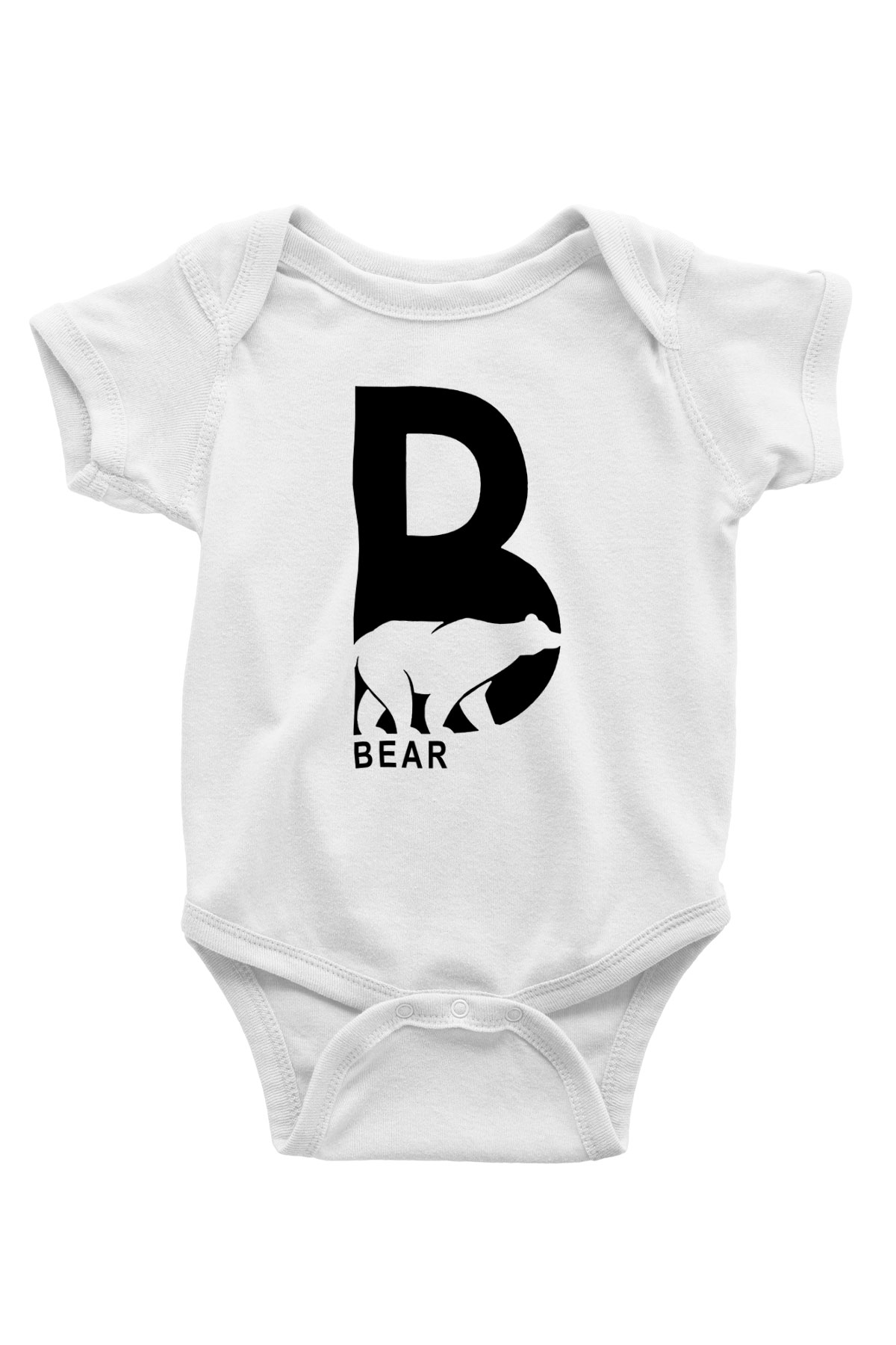 Ayı Baskılı Beyaz Unisex Bebek Body - Zıbın