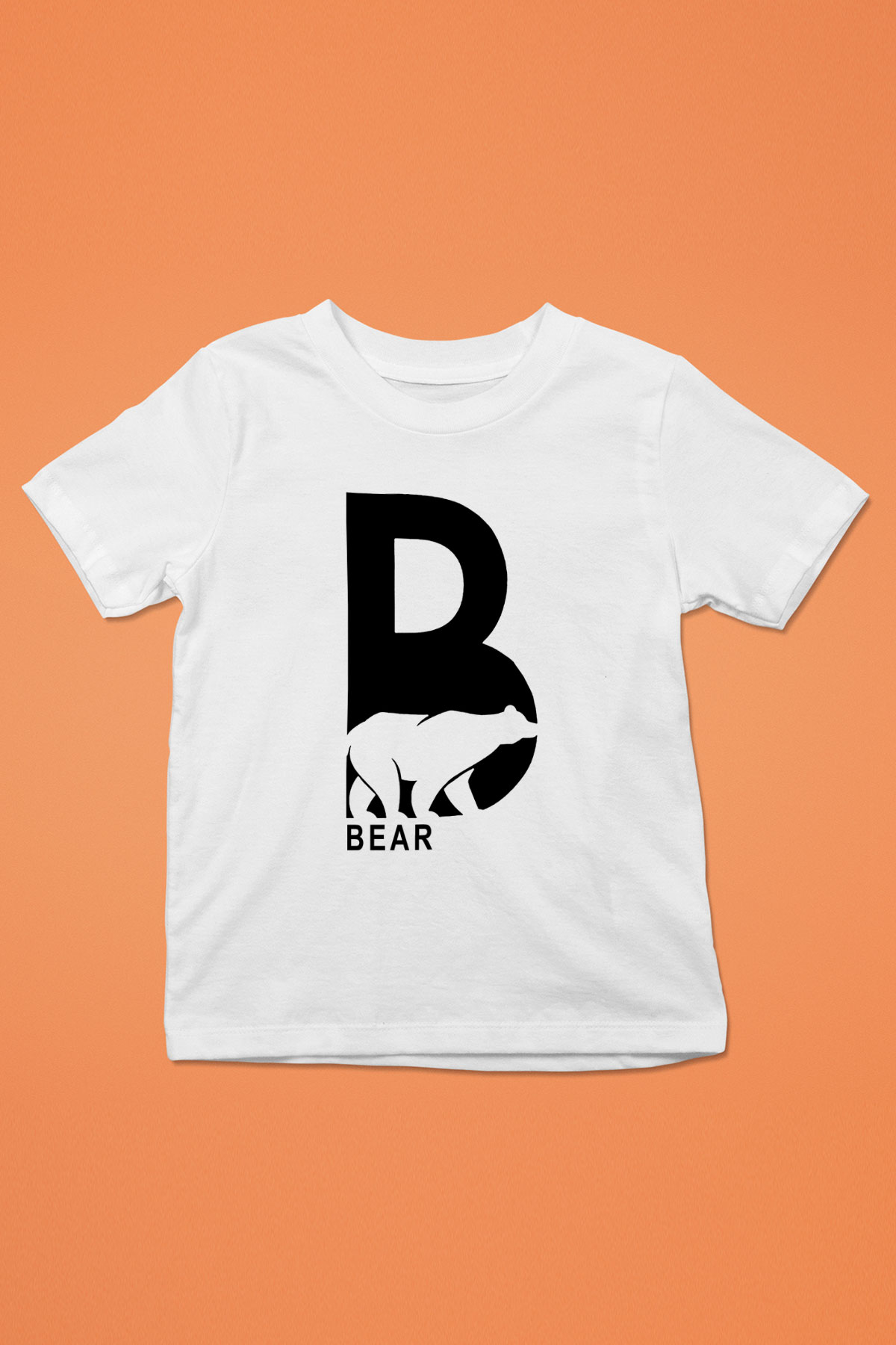 Ayı Baskılı Beyaz Unisex Çocuk Tişört