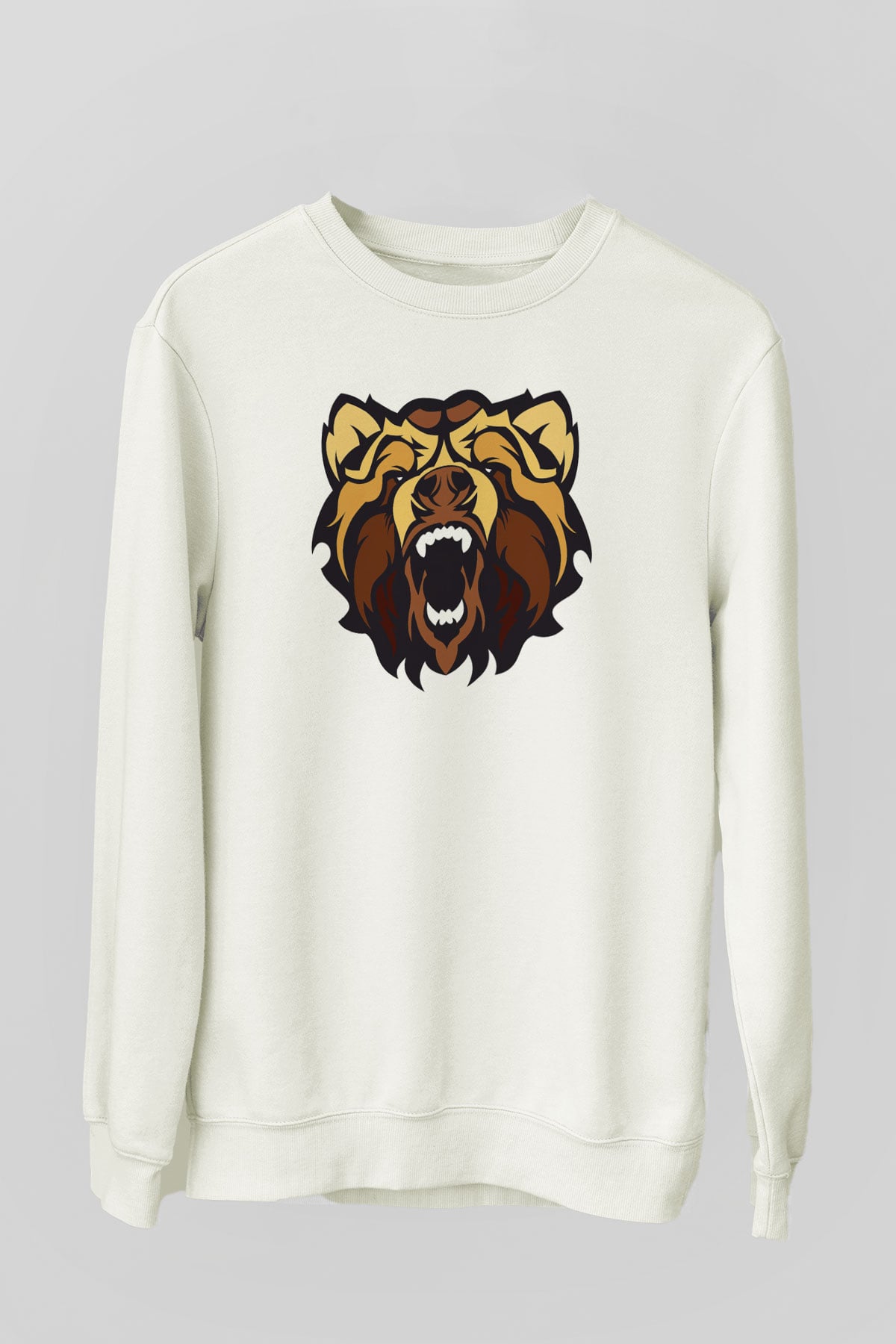 Ayı Beyaz Unisex Sweatshirt