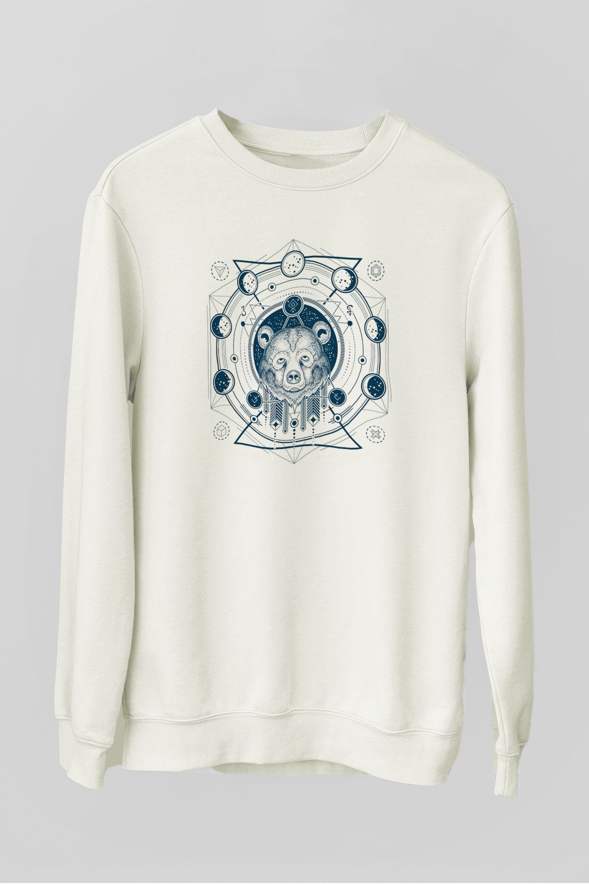 Ayı Beyaz Unisex Sweatshirt