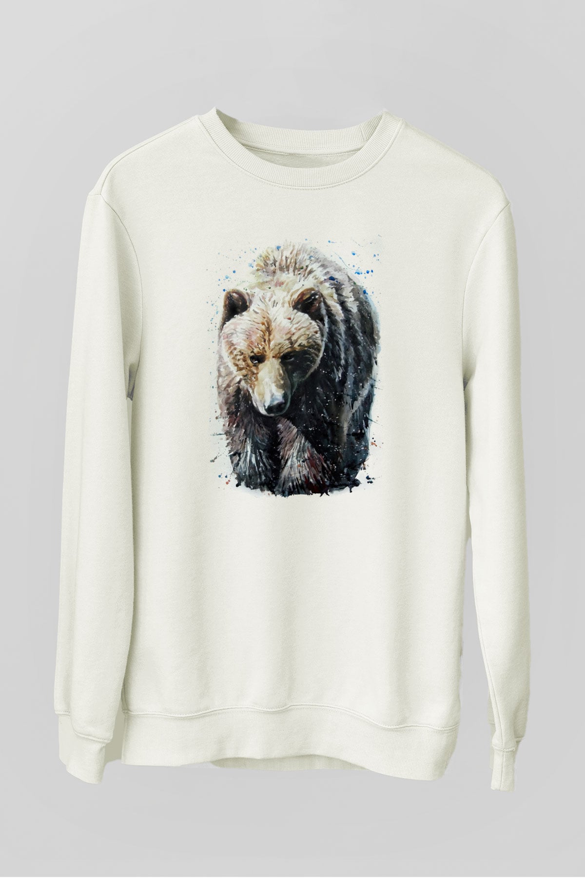 Ayı Beyaz Unisex Sweatshirt