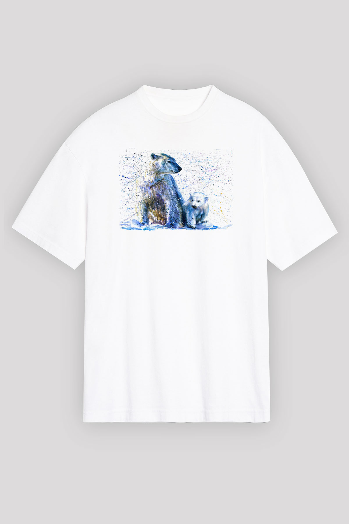 Ayı Beyaz Unisex Tişört T-Shirt - TişörtFabrikası