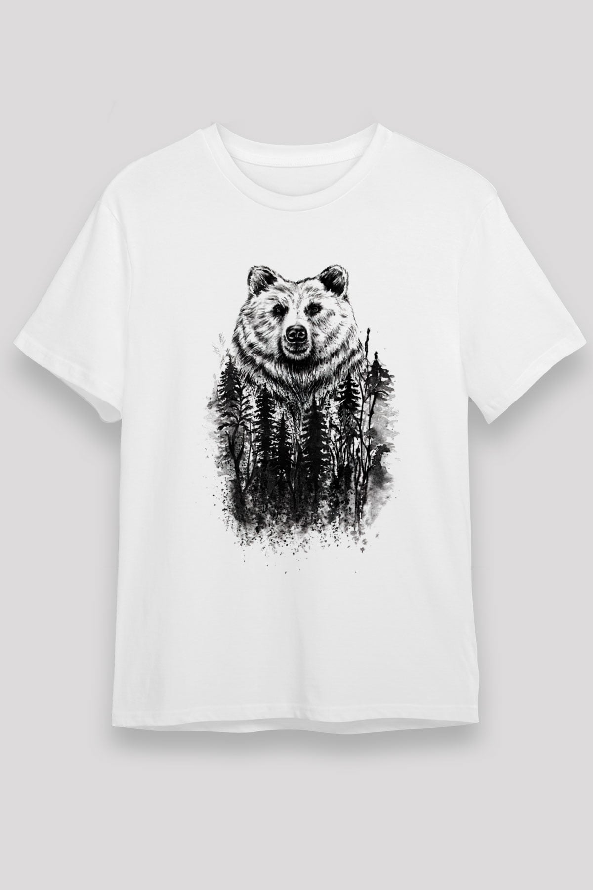 Ayı Beyaz Unisex Tişört T-Shirt - TişörtFabrikası