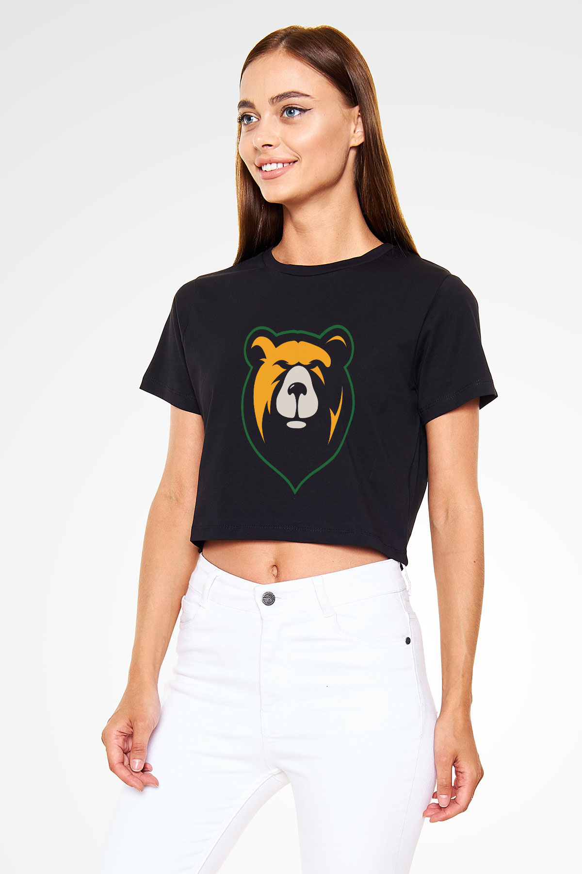 Ayı Siyah Crop Top Tişört