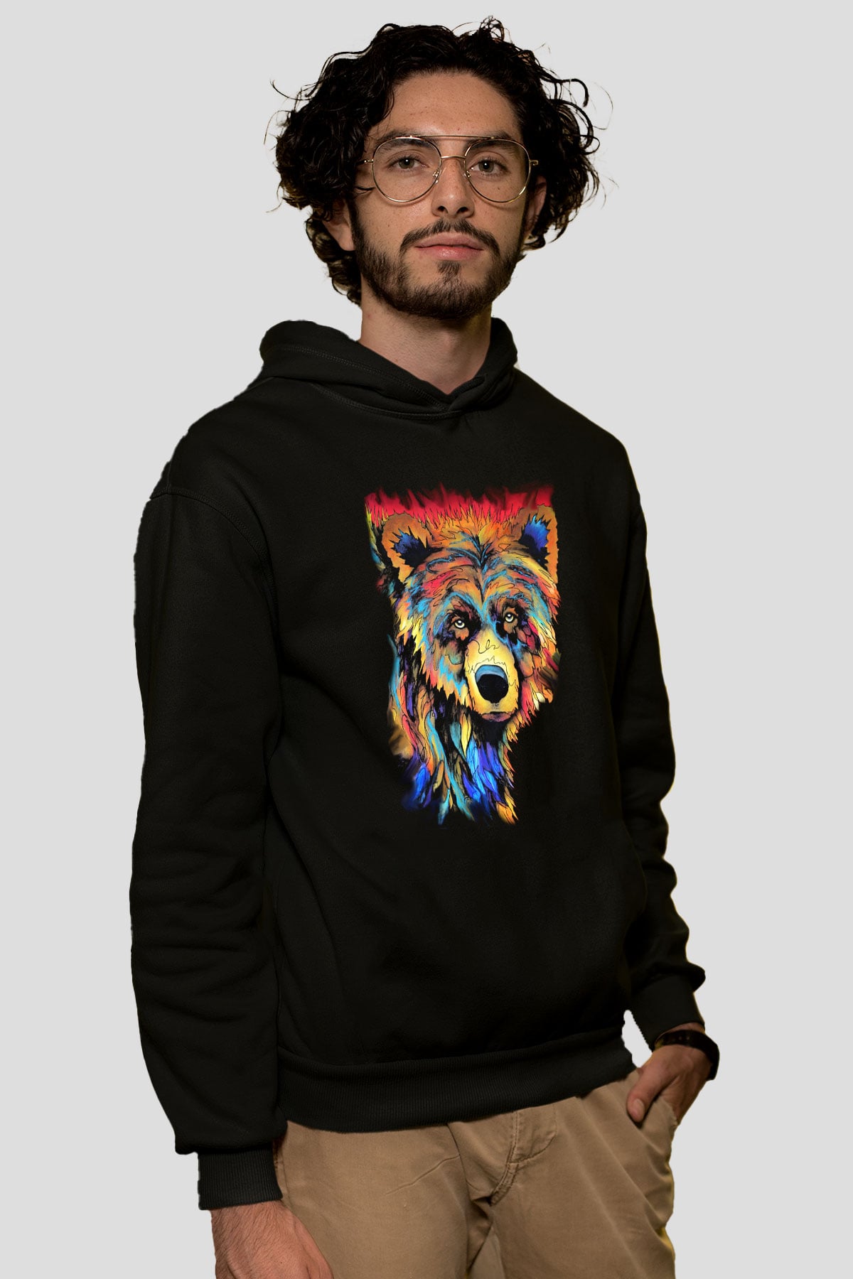 Ayı Siyah Unisex Hoodie