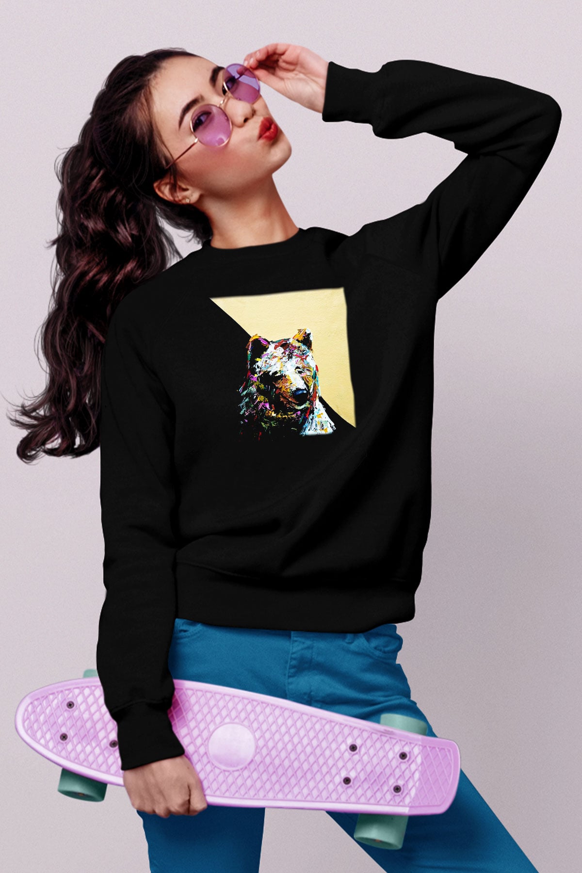 Ayı Siyah Unisex Sweatshirt