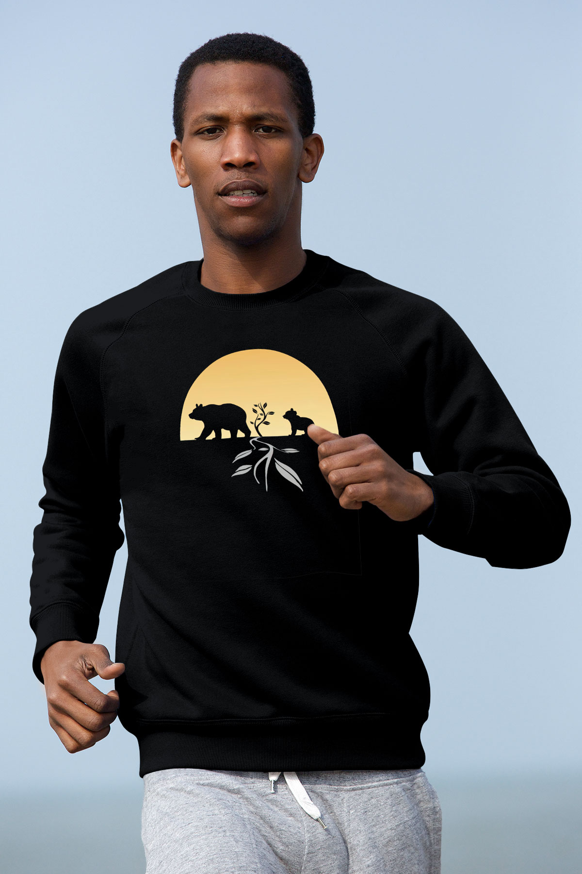 Ayı Siyah Unisex Sweatshirt
