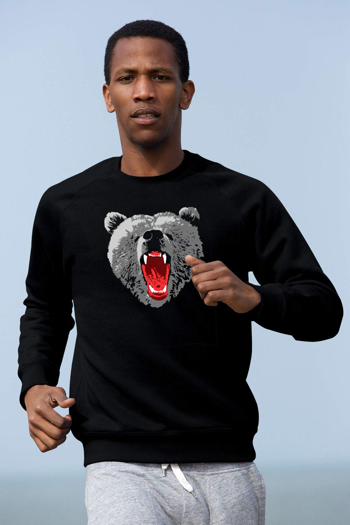 Ayı Siyah Unisex Sweatshirt