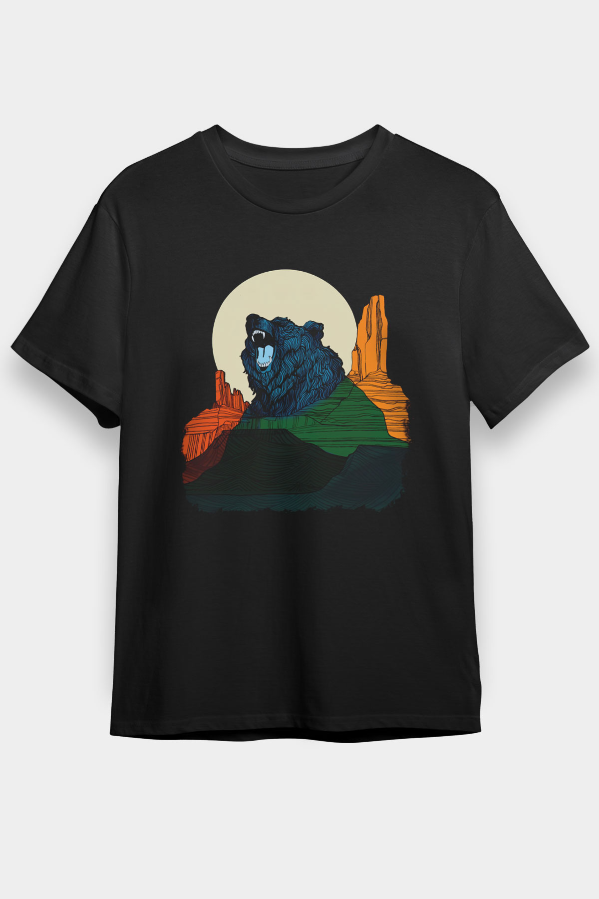 Ayı Siyah Unisex Tişört T-Shirt - TişörtFabrikası