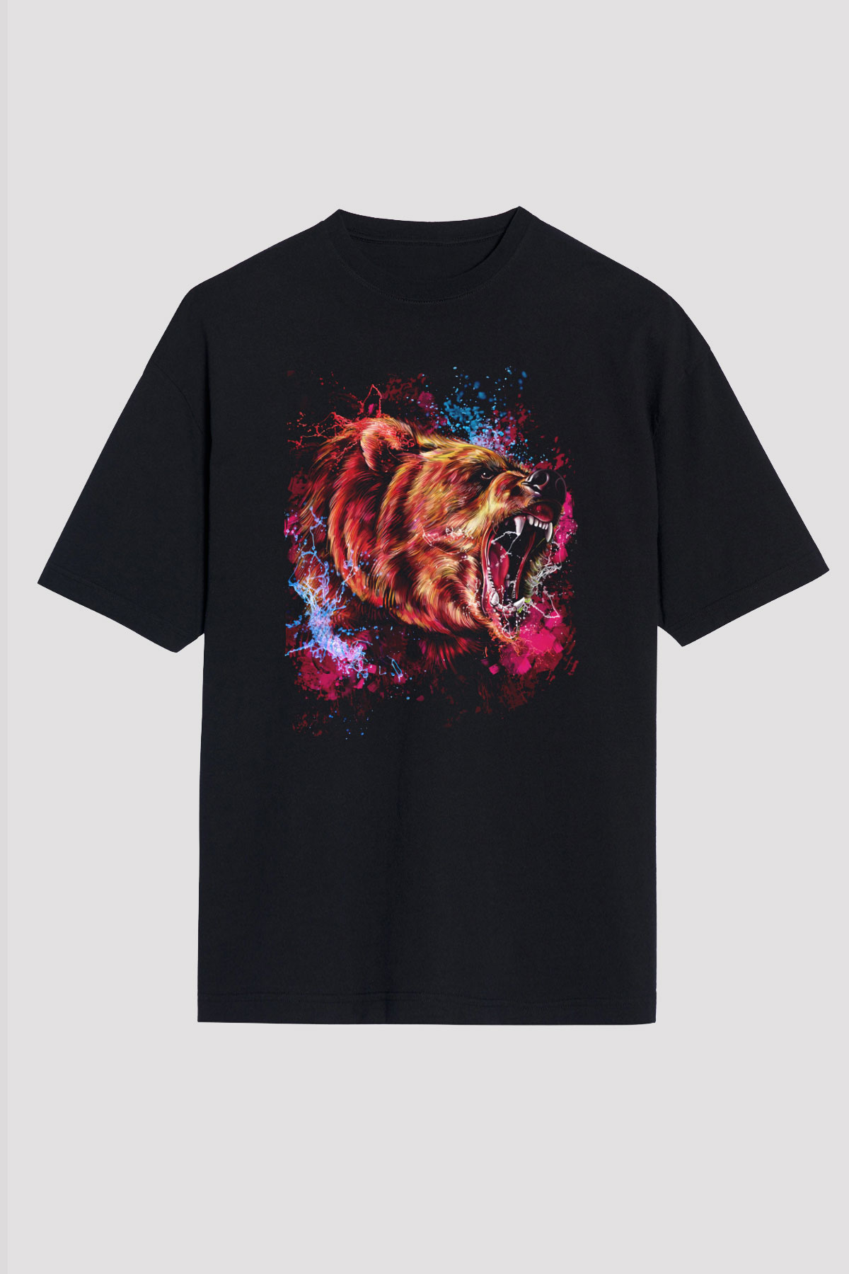 Ayı Siyah Unisex Tişört T-Shirt - TişörtFabrikası