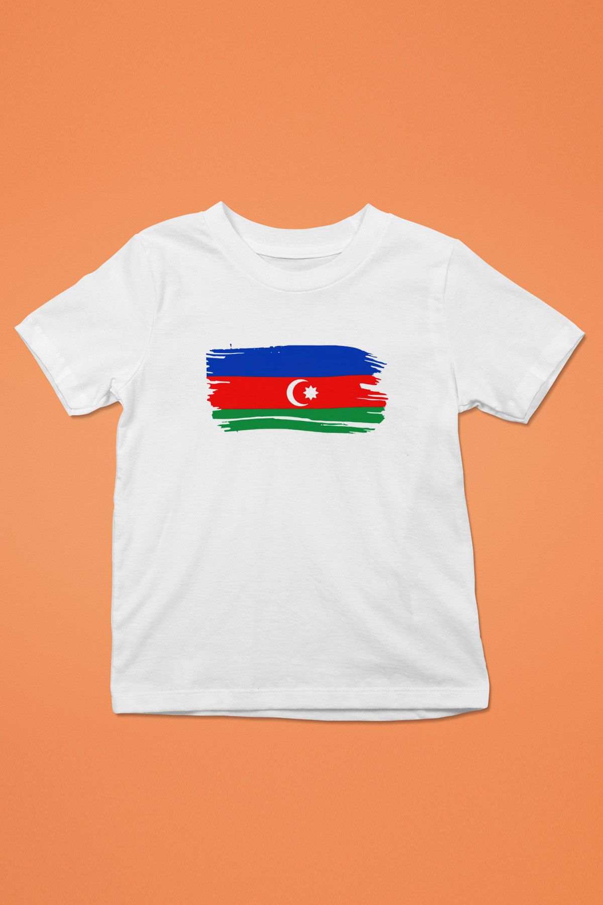 Azerbaycan Baskılı Beyaz Unisex Çocuk Tişört