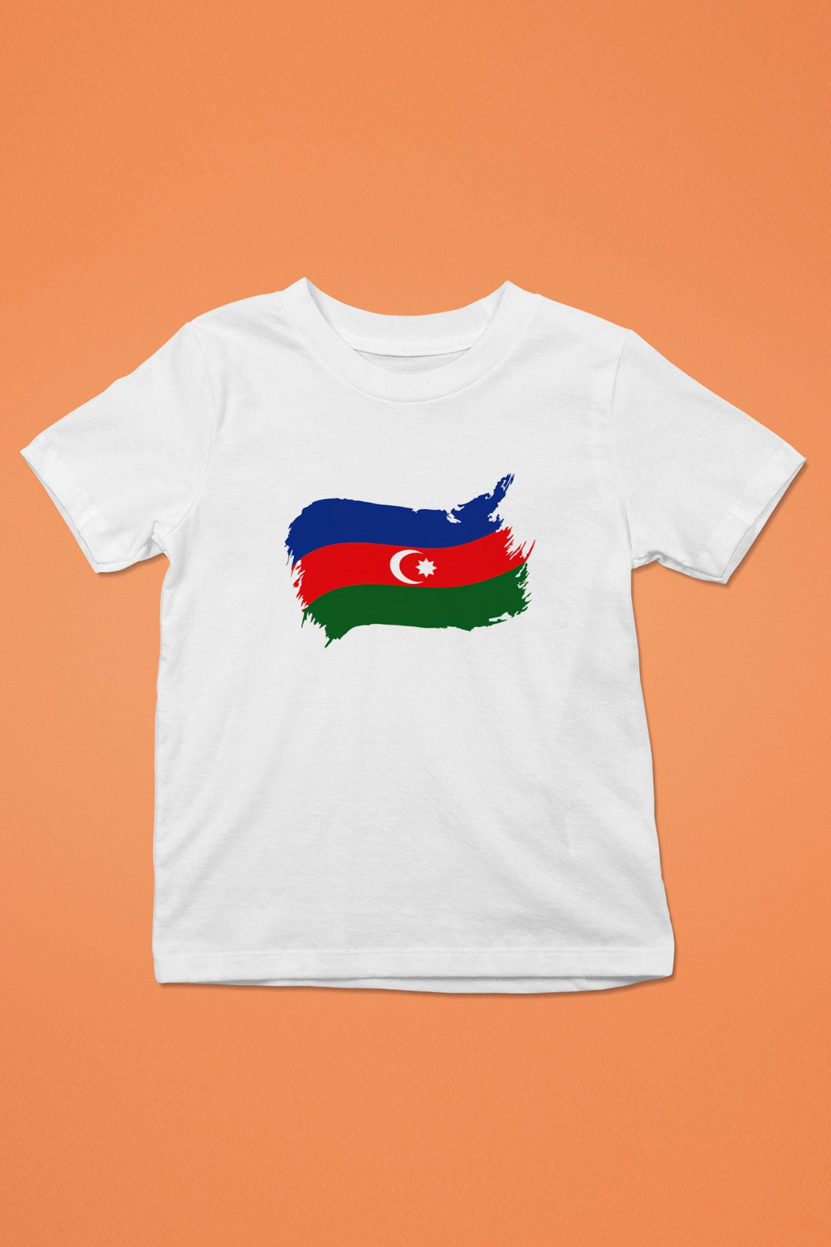 Azerbaycan Baskılı Beyaz Unisex Çocuk Tişört