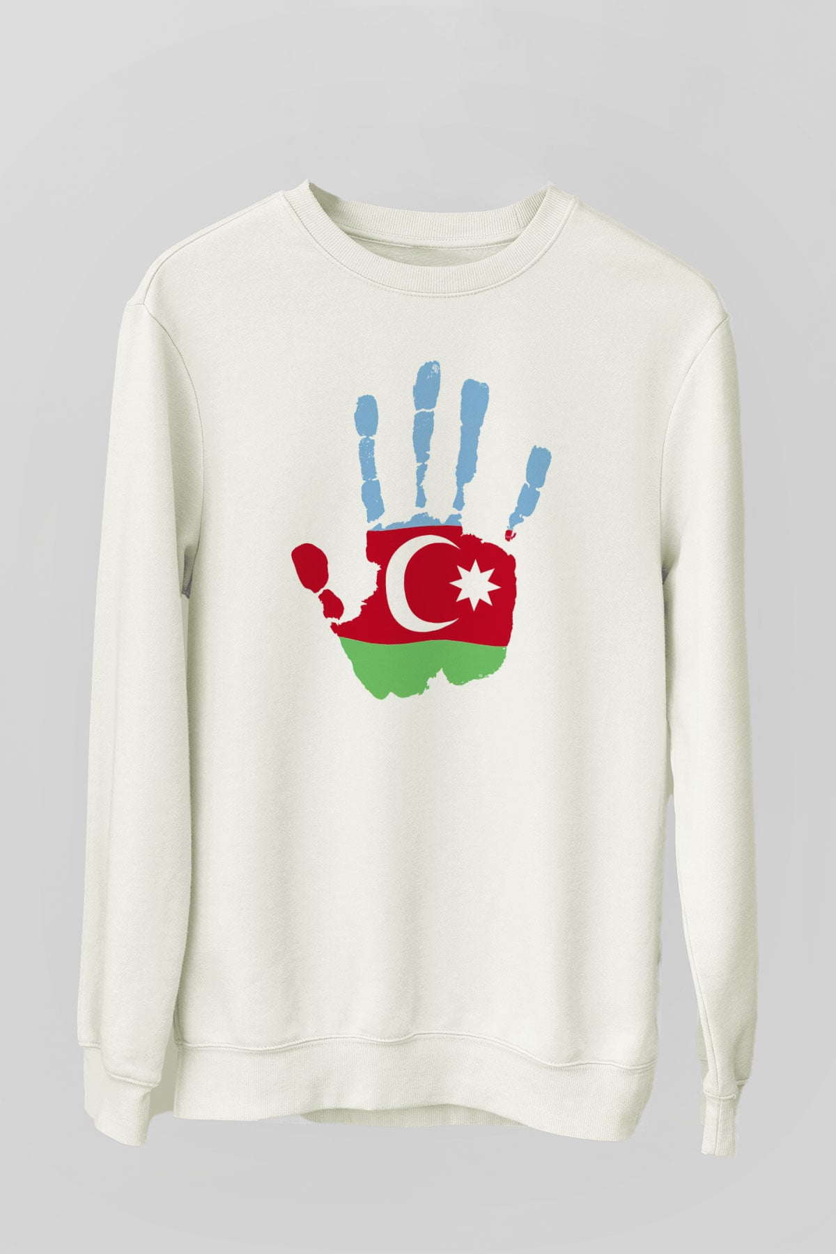 Azerbaycan Beyaz Unisex Sweatshirt