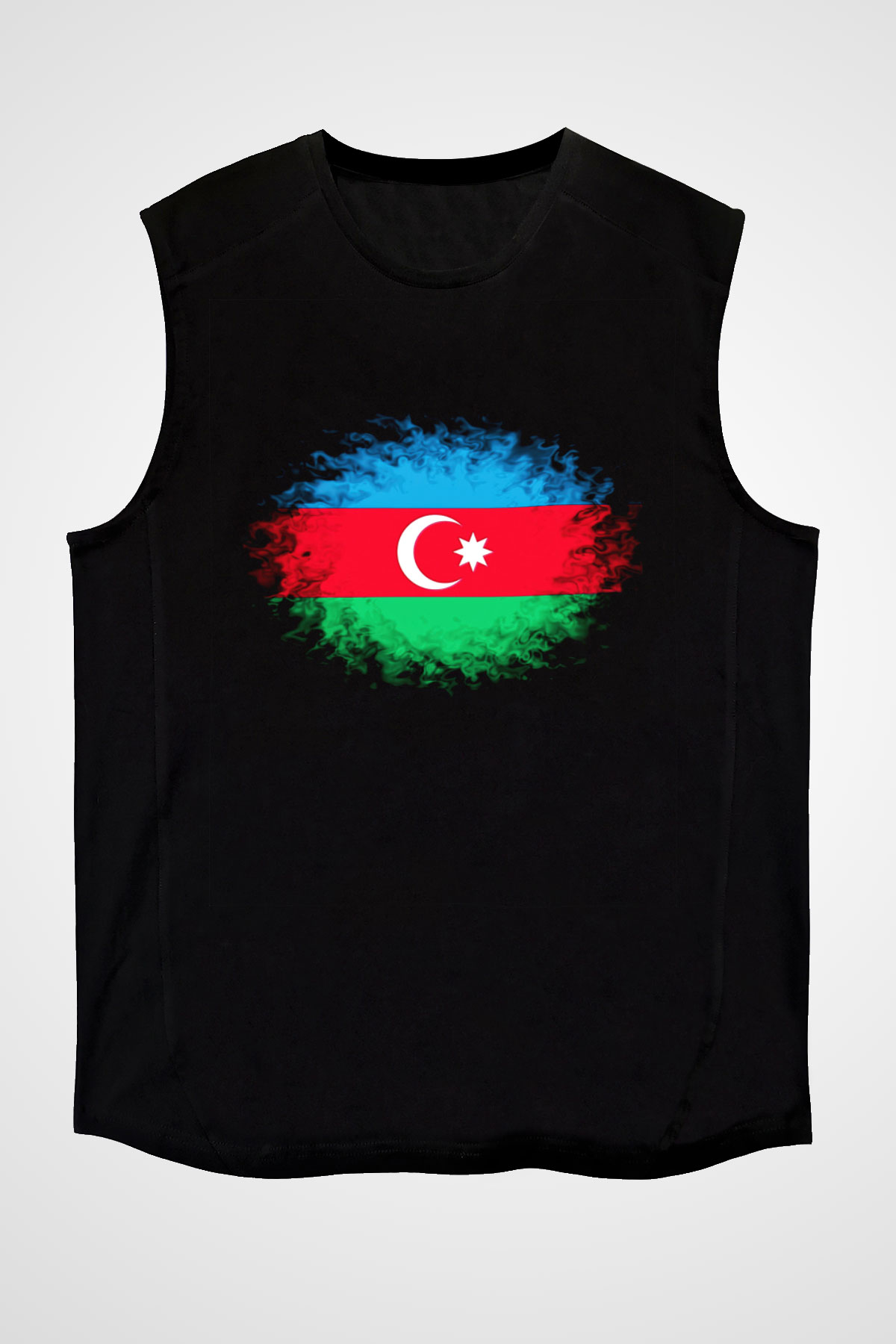 Azerbaycan Siyah Unisex Kolsuz Tişört