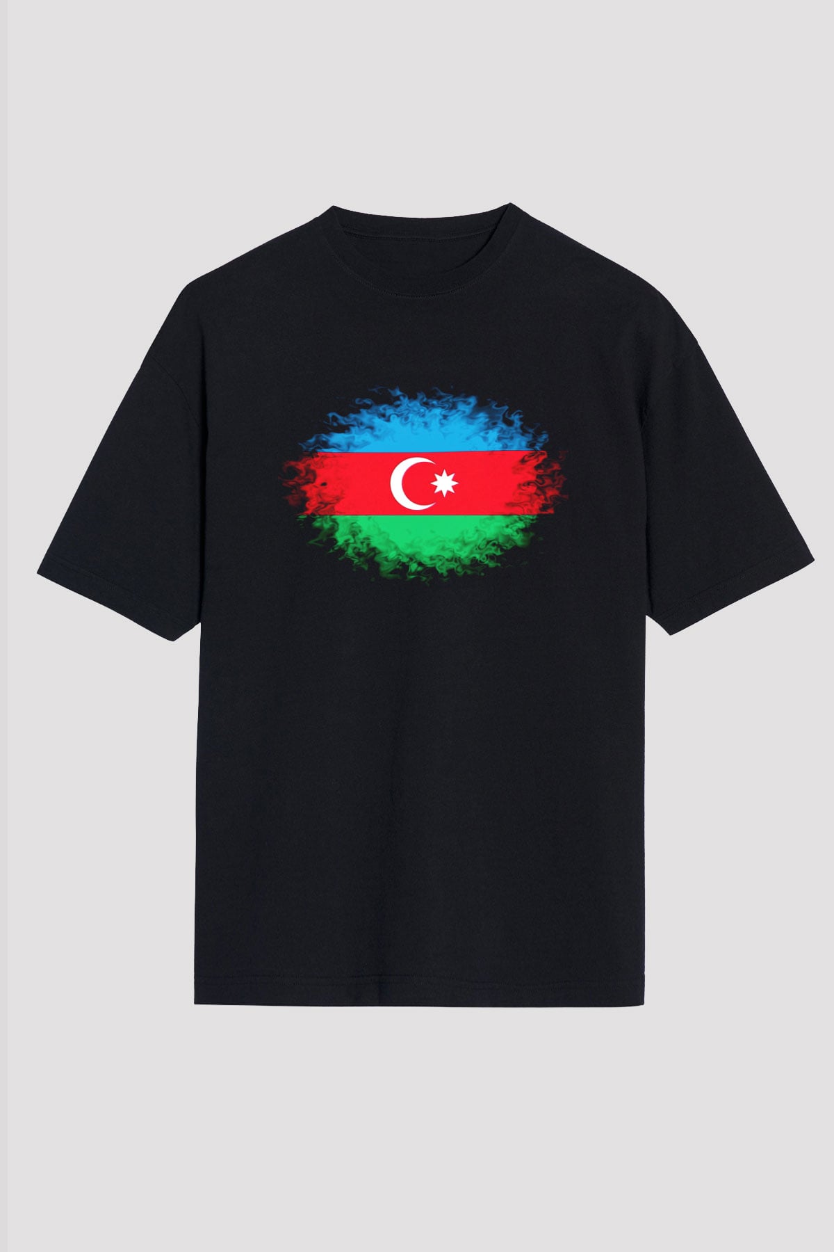 Azerbaycan Siyah Unisex Oversize Tişört T-Shirt