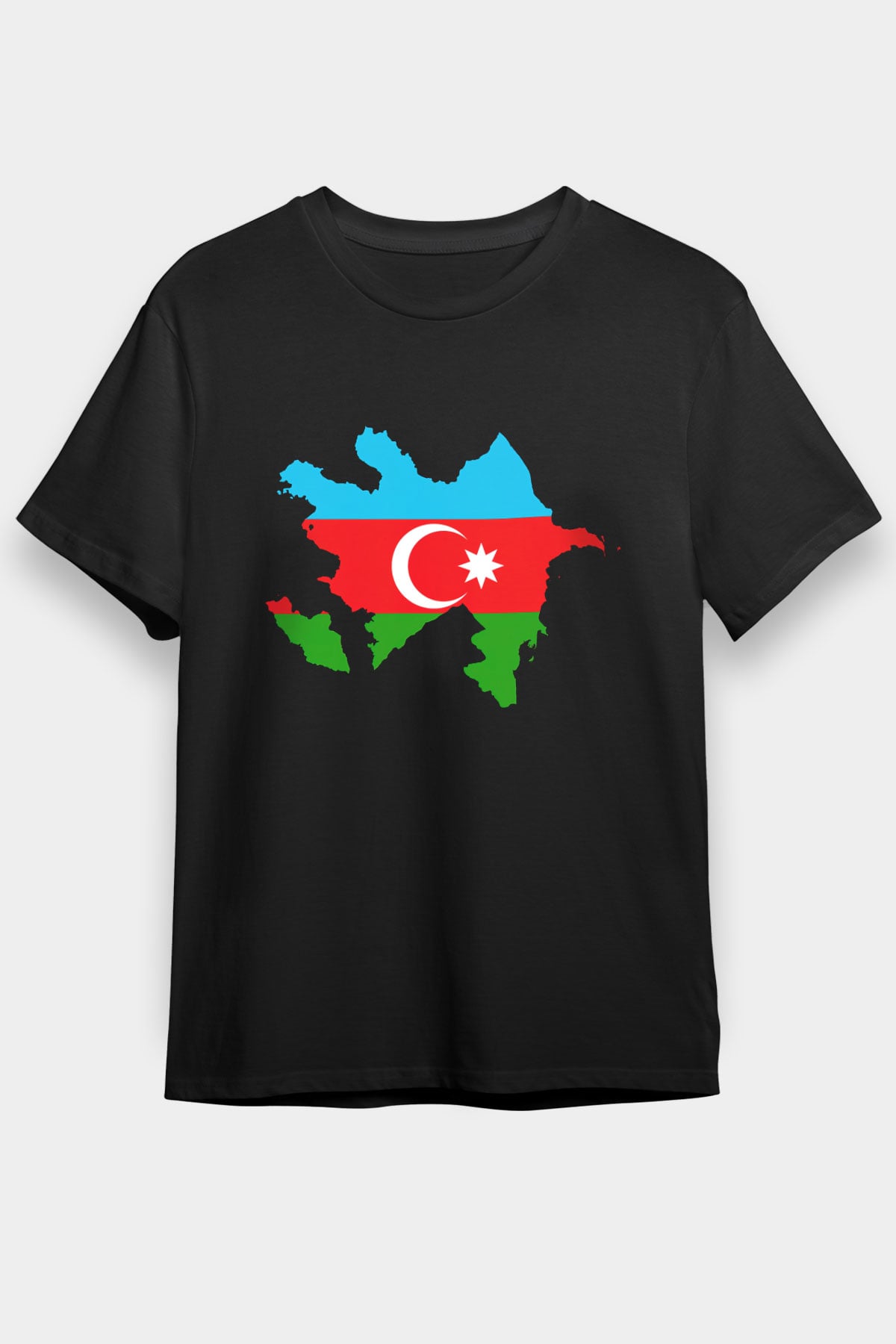 Azerbaycan Siyah Unisex Tişört T-Shirt - TişörtFabrikası