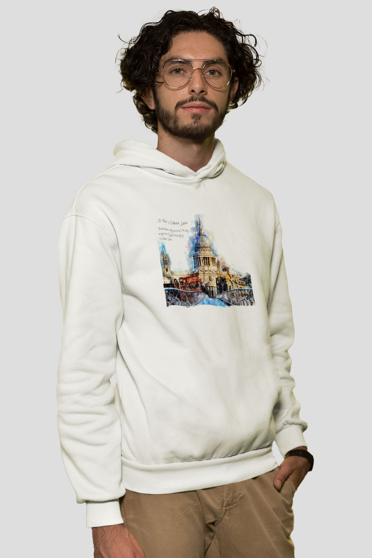 Aziz Paul Katedrali Beyaz Unisex Hoodie