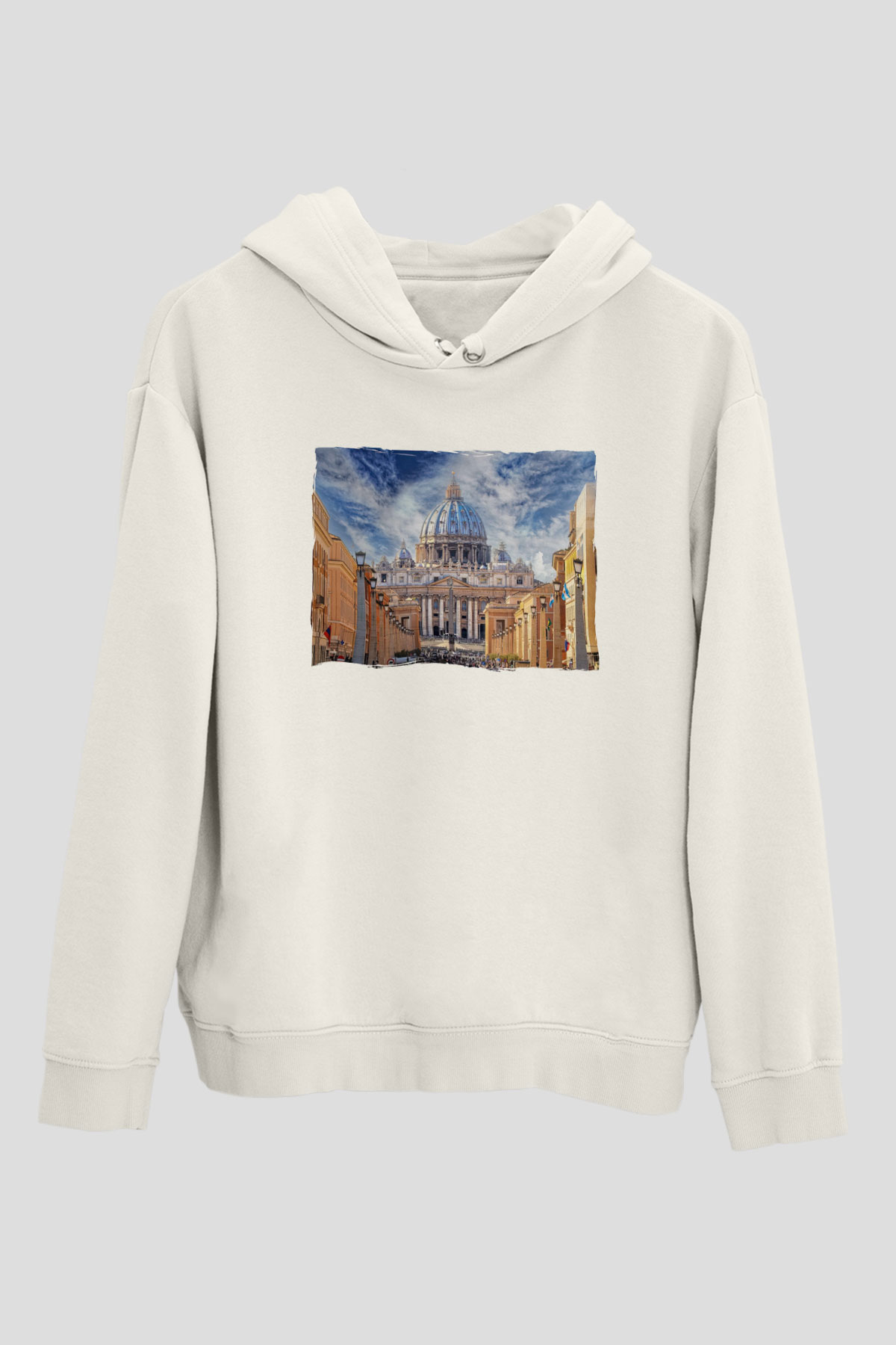 Aziz Petrus Bazilikası Beyaz Unisex Hoodie