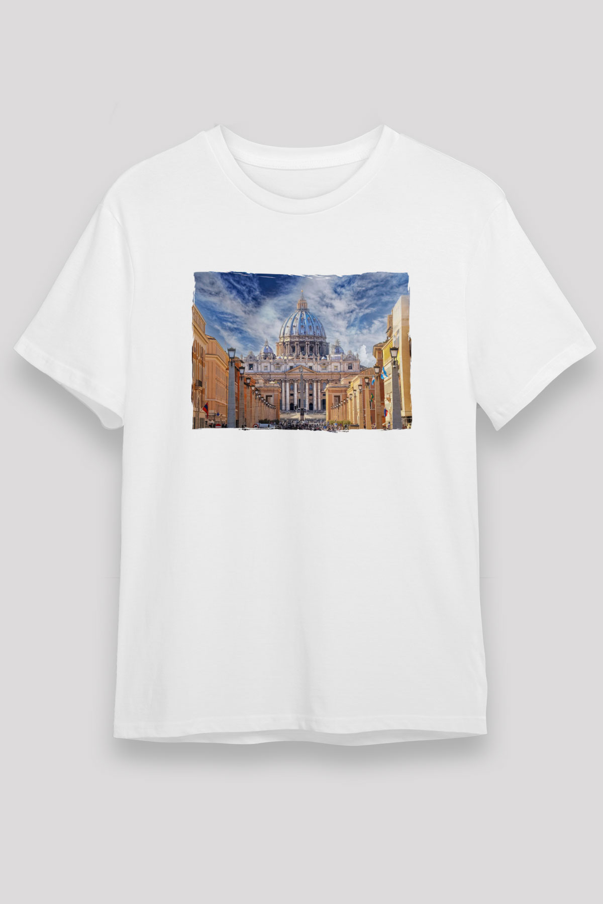 Aziz Petrus Bazilikası Beyaz Unisex Tişört T-Shirt - TişörtFabrikası
