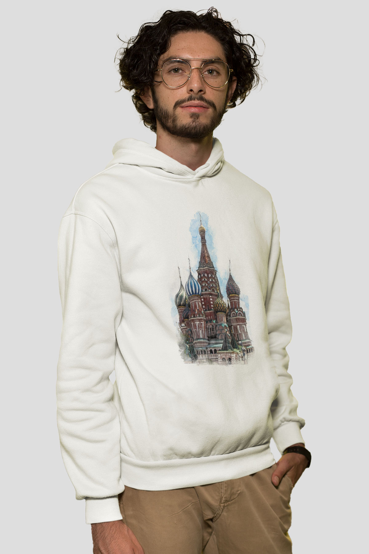 Aziz Vasil Katedrali Beyaz Unisex Hoodie