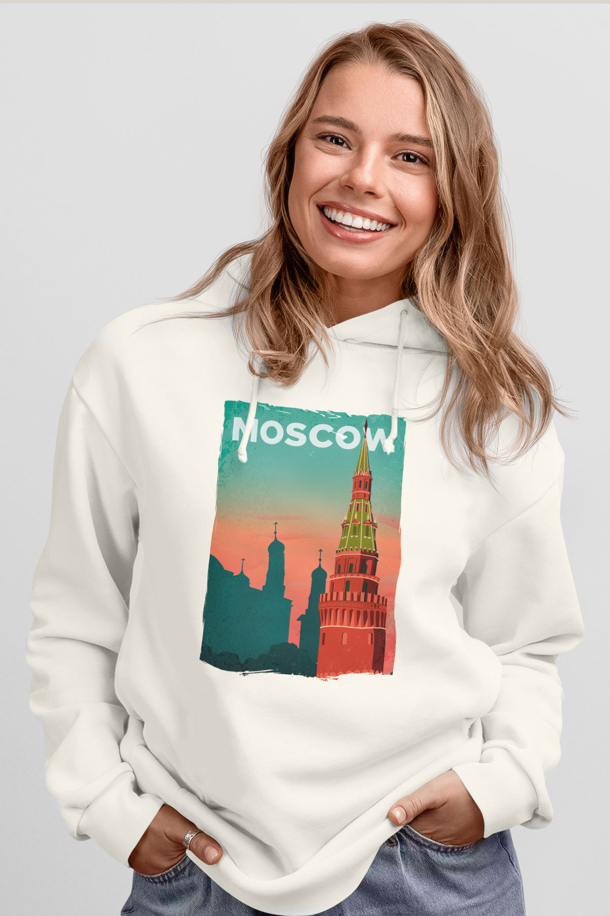 Aziz Vasil Katedrali Beyaz Unisex Hoodie