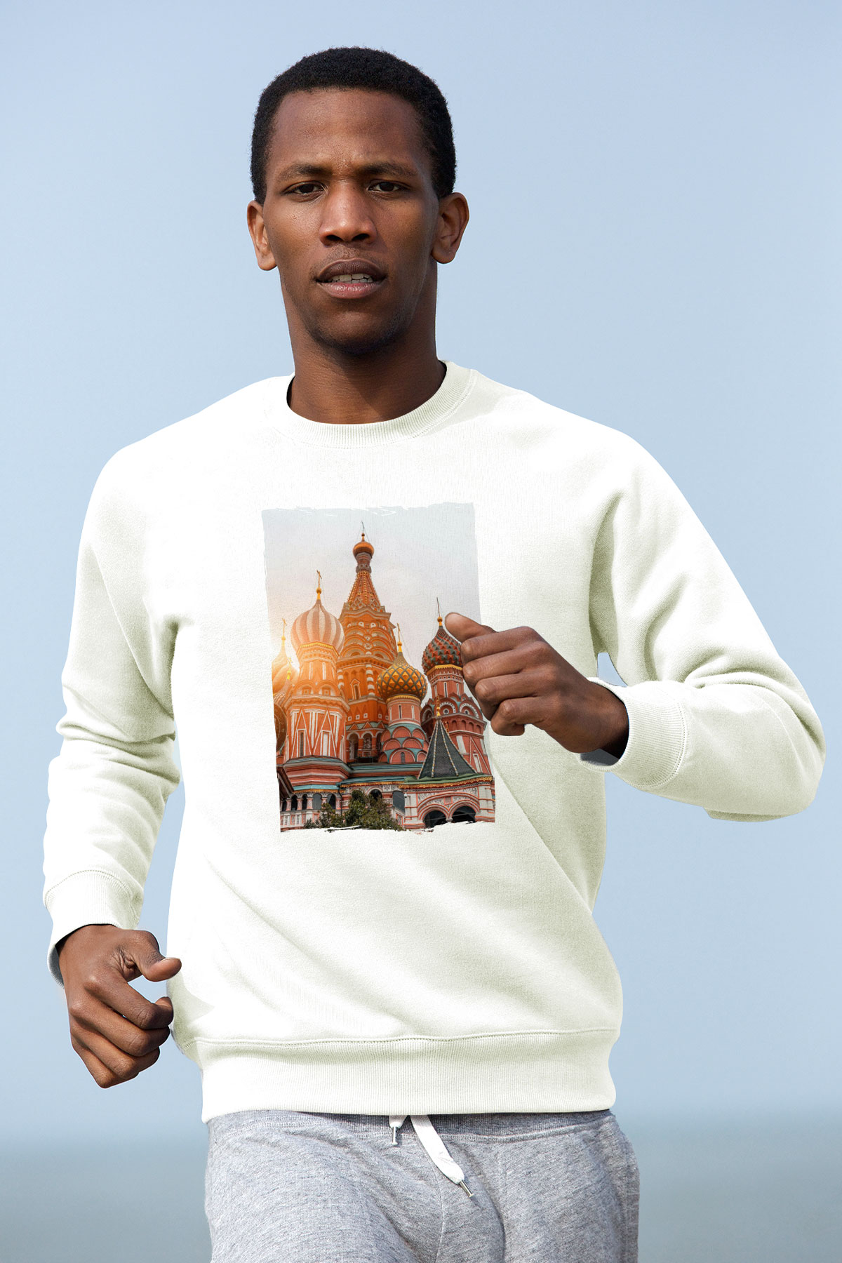 Aziz Vasil Katedrali Beyaz Unisex Sweatshirt