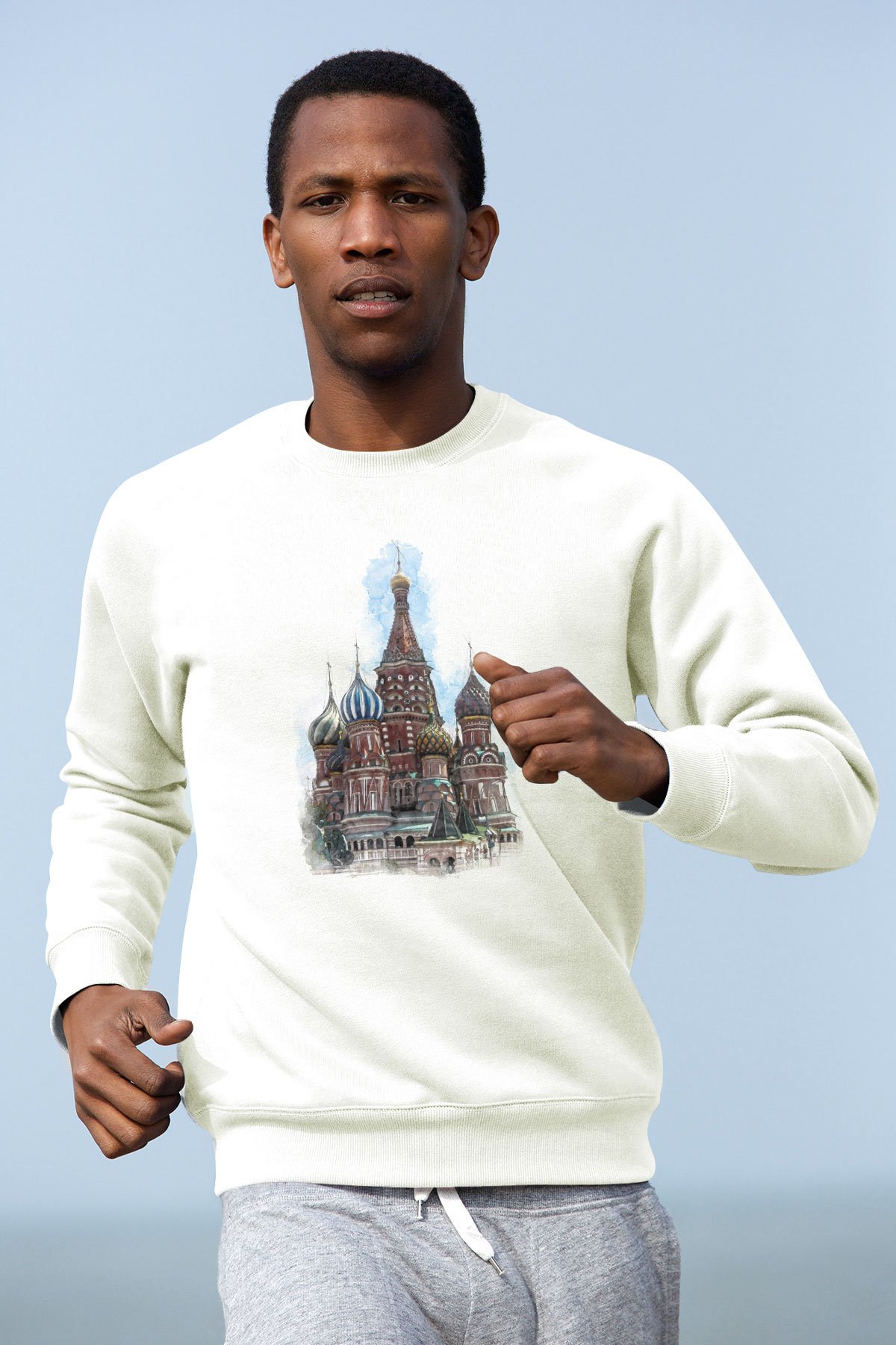 Aziz Vasil Katedrali Beyaz Unisex Sweatshirt